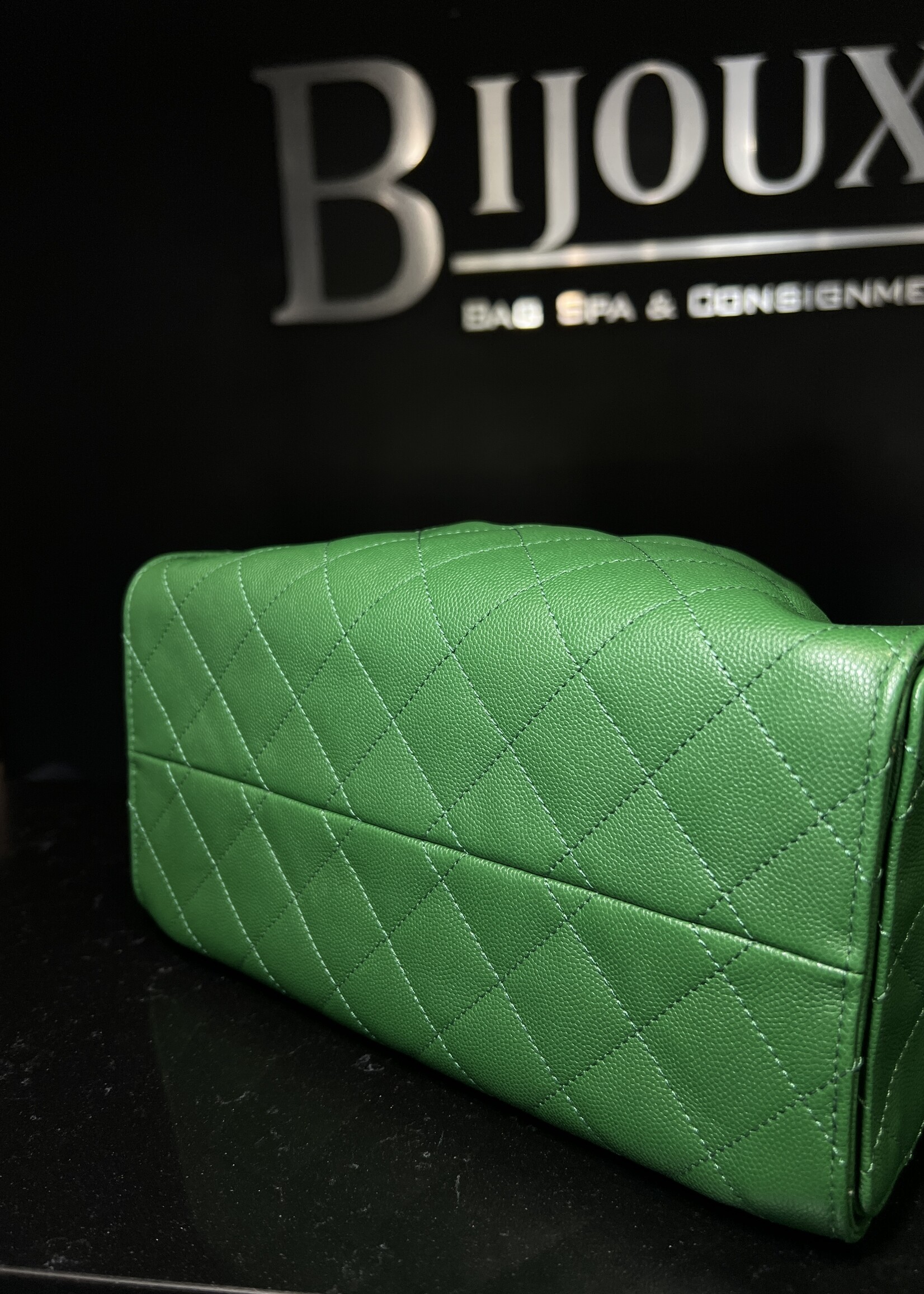 Chanel Chanel 25 Small Green Caviar