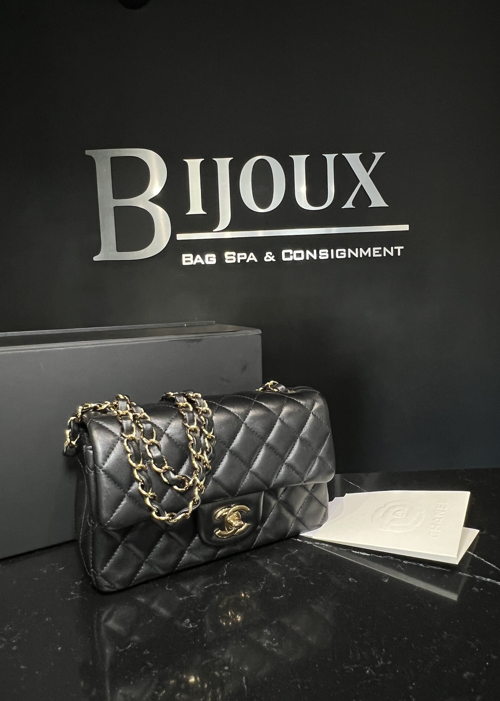 Chanel Chanel Mini Rectangle Flap Black GHW