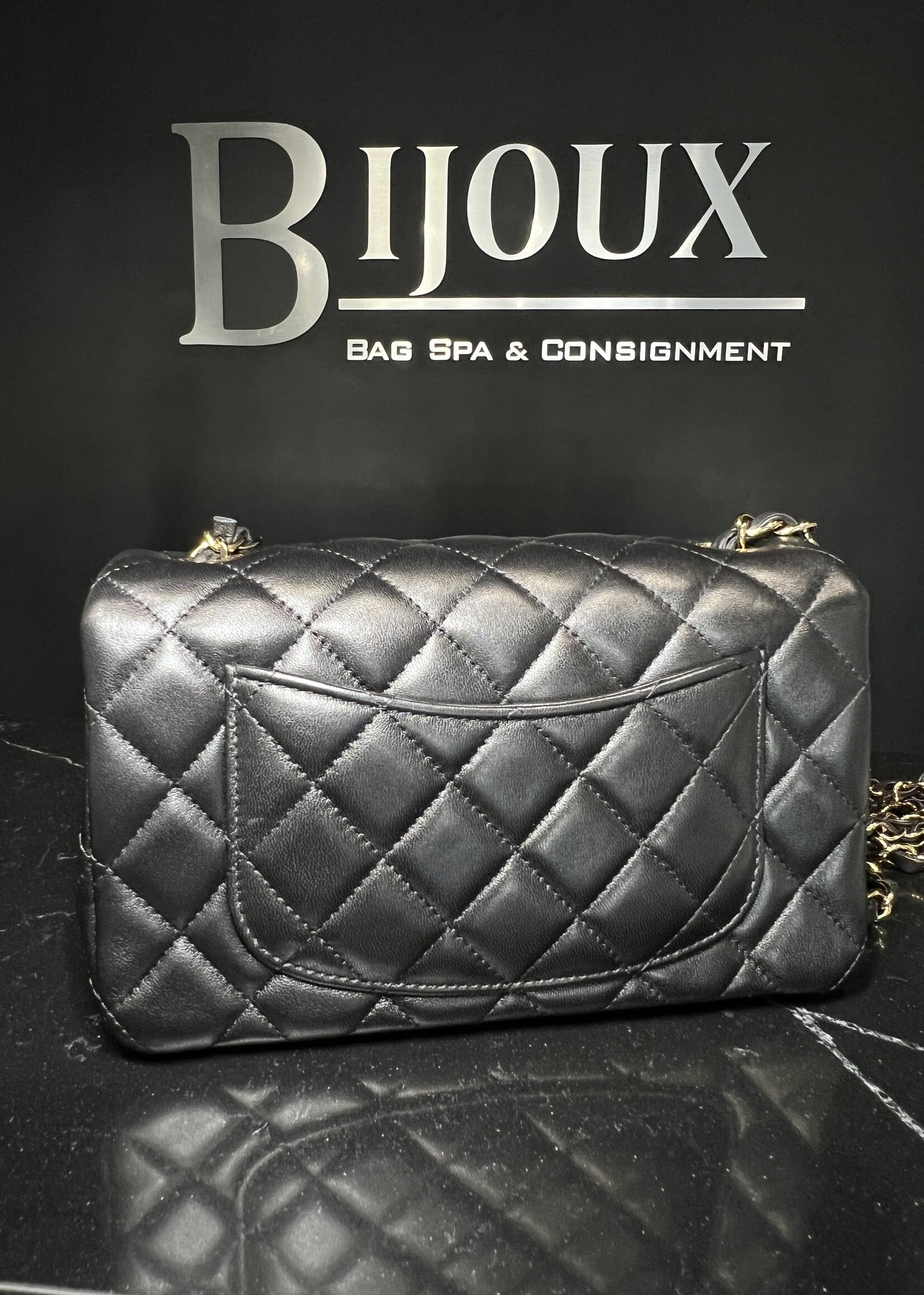 Chanel Chanel Mini Rectangle Flap Black GHW