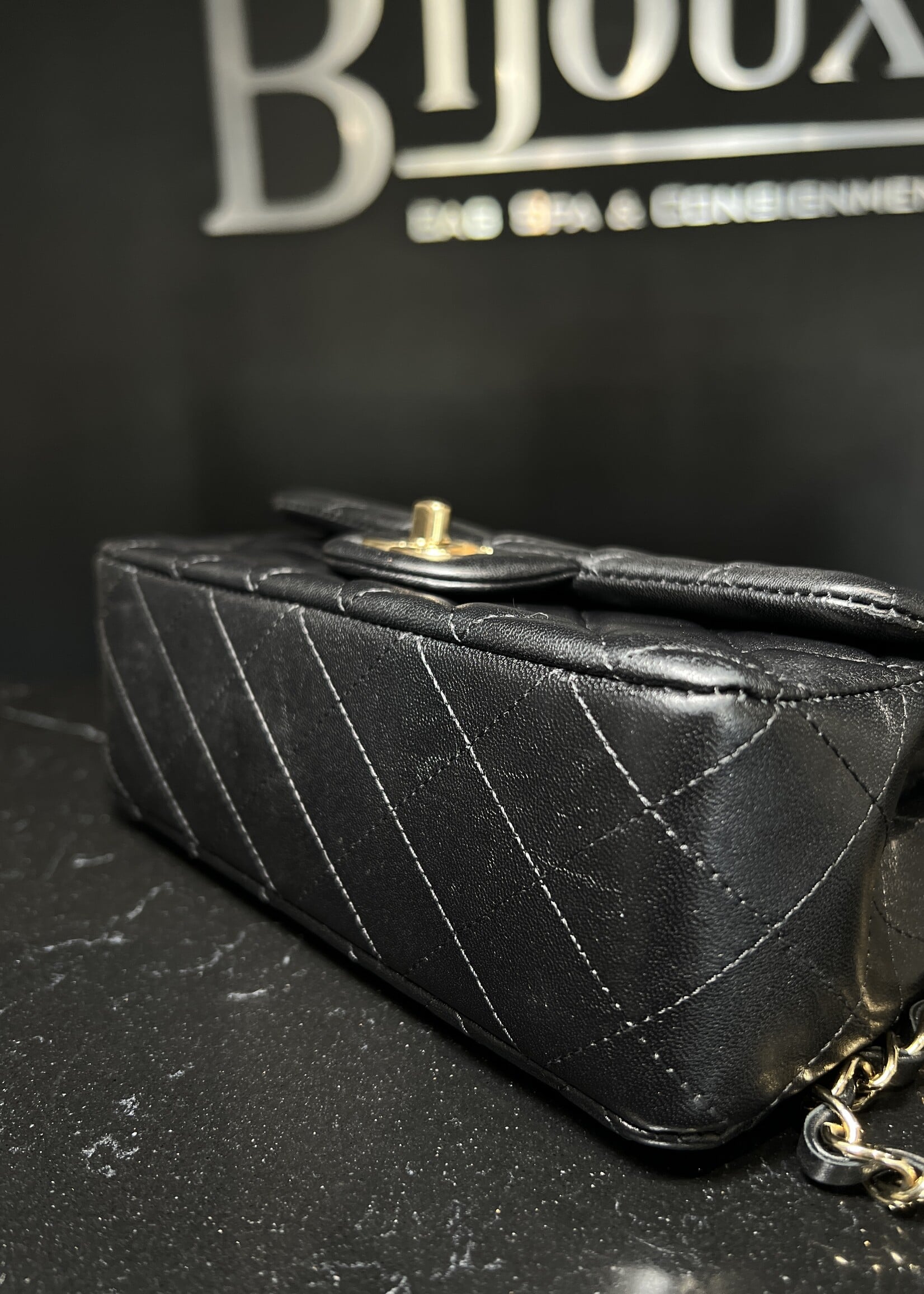 Chanel Chanel Mini Rectangle Flap Black GHW