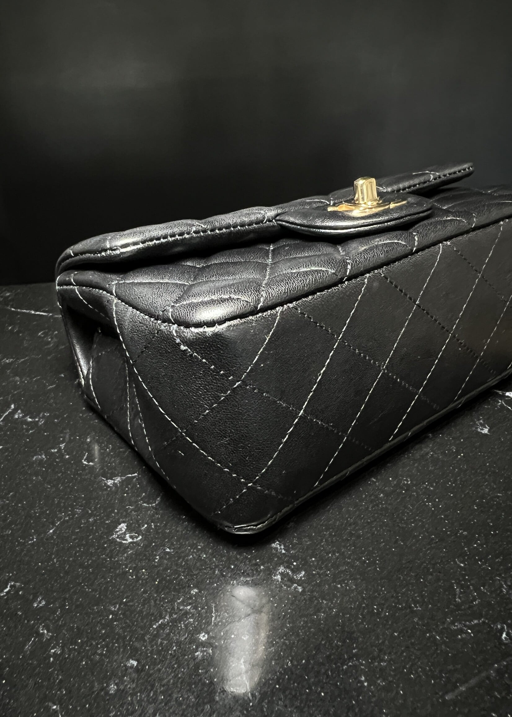 Chanel Chanel Mini Rectangle Flap Black GHW
