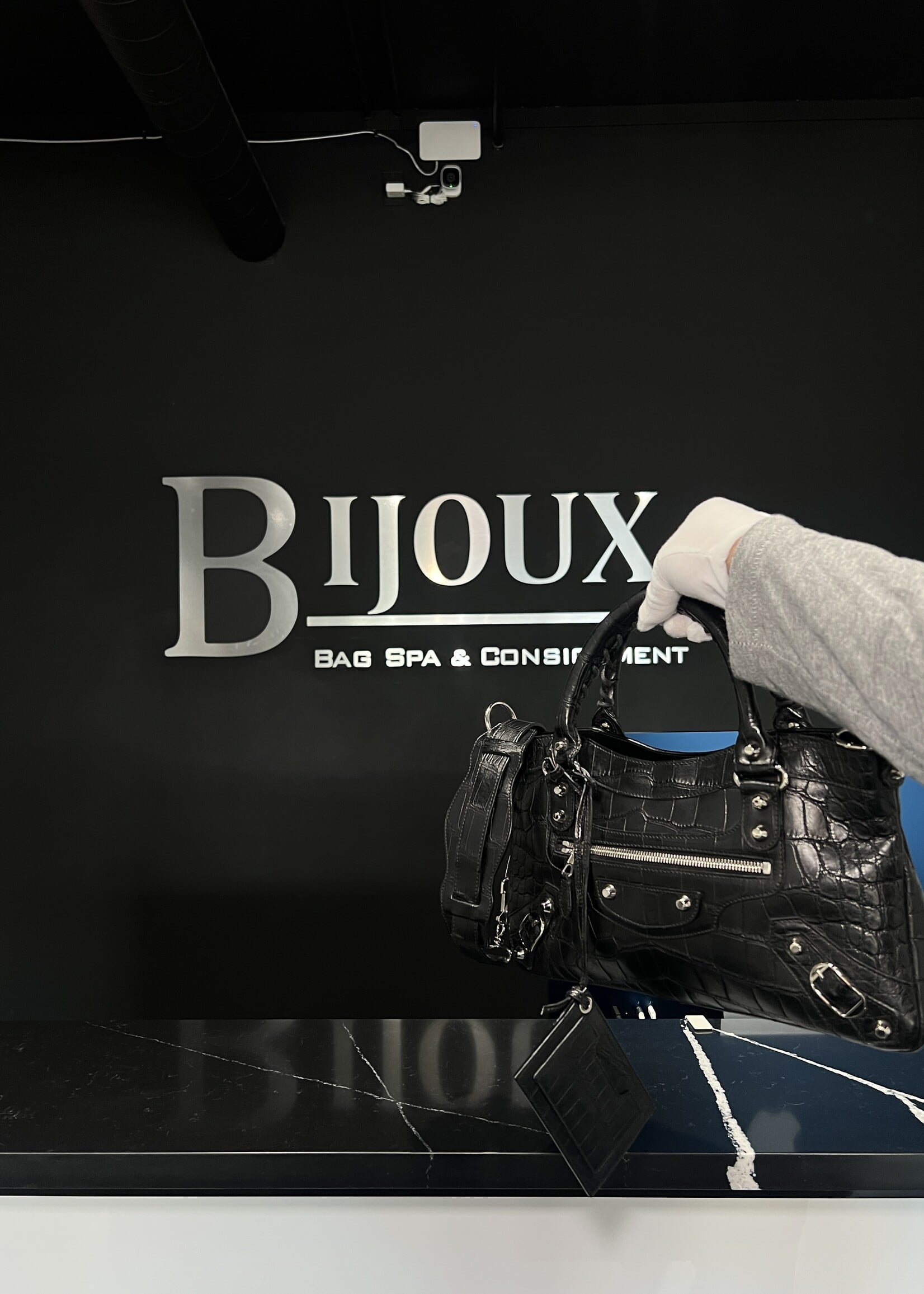Balenciaga Balenciaga Croc Embossed Le City First Bag