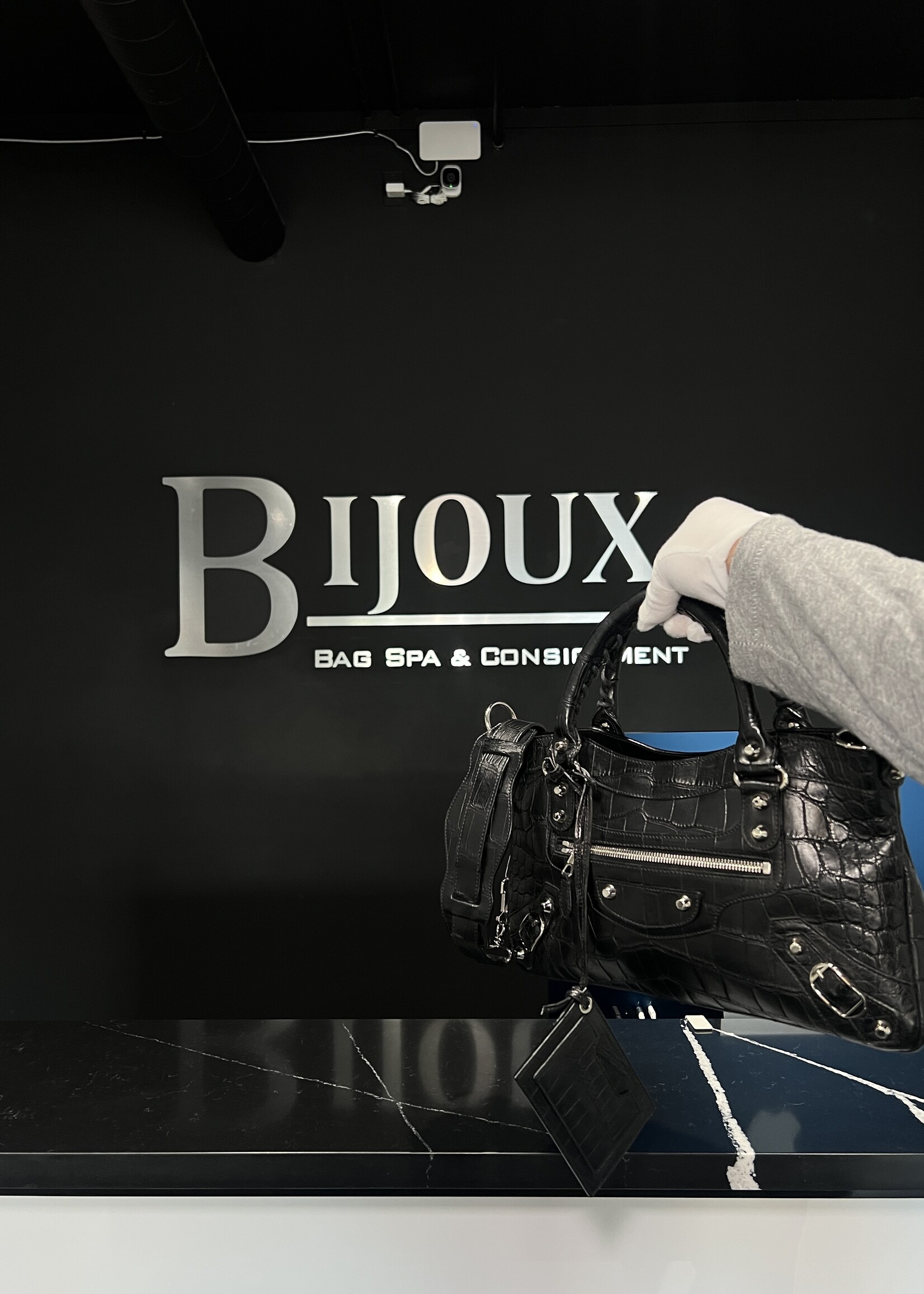 Balenciaga SOLD- Balenciaga Croc Embossed Le City First Bag