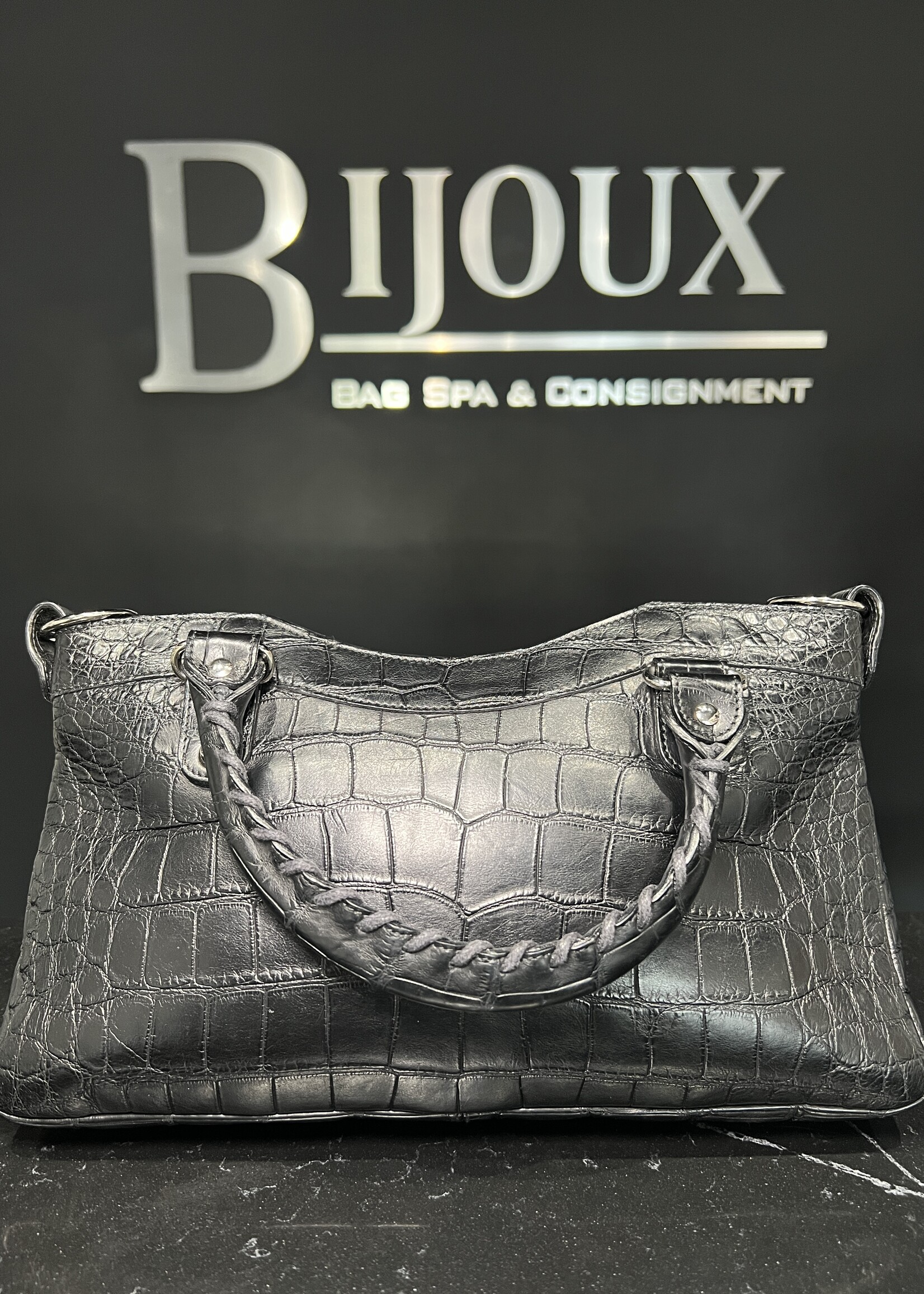 Balenciaga SOLD- Balenciaga Croc Embossed Le City First Bag