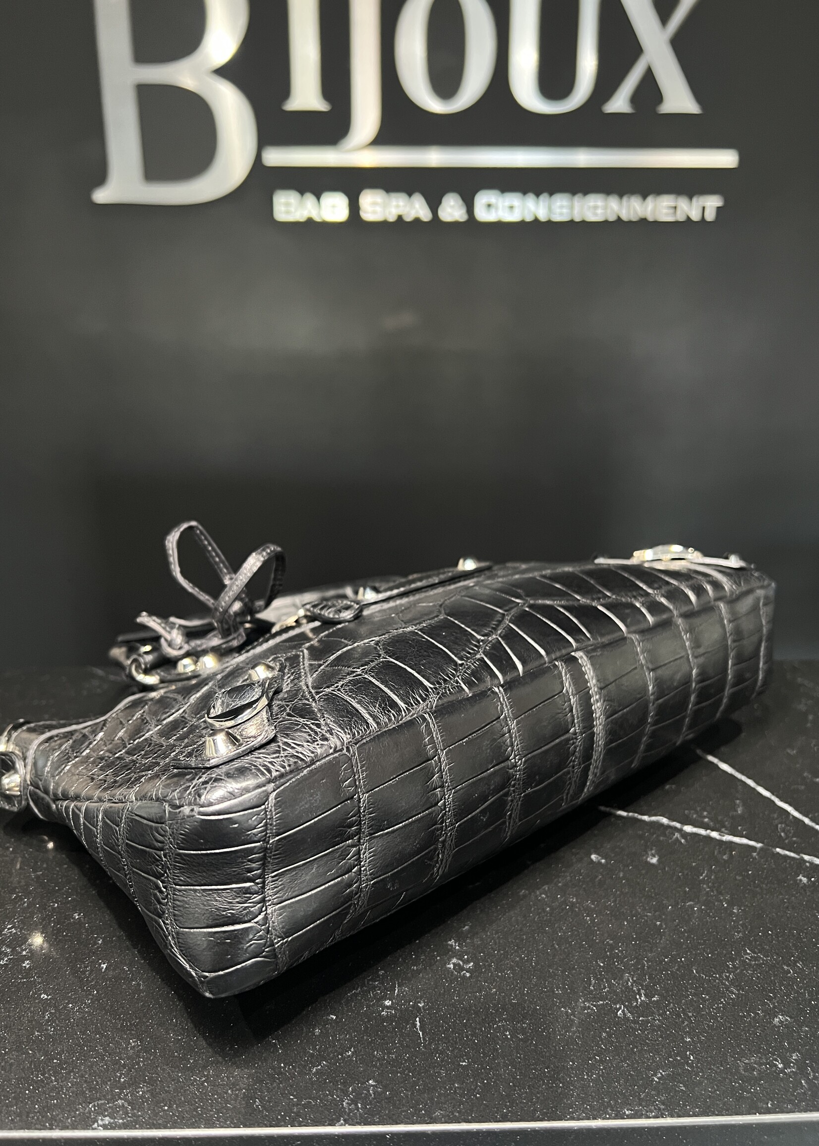 Balenciaga SOLD- Balenciaga Croc Embossed Le City First Bag