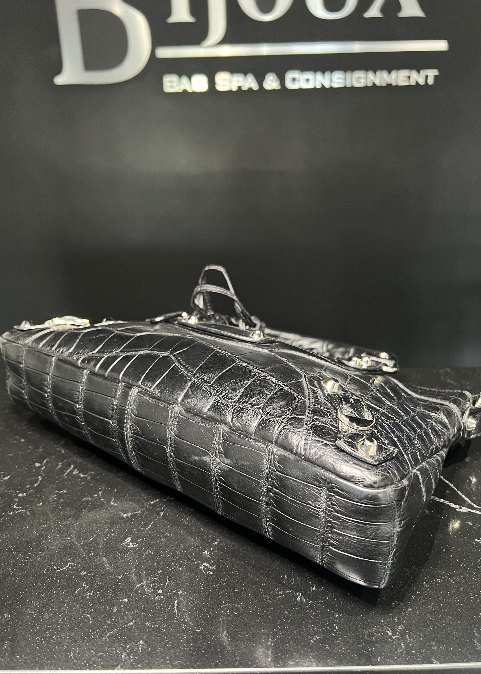 Balenciaga SOLD- Balenciaga Croc Embossed Le City First Bag