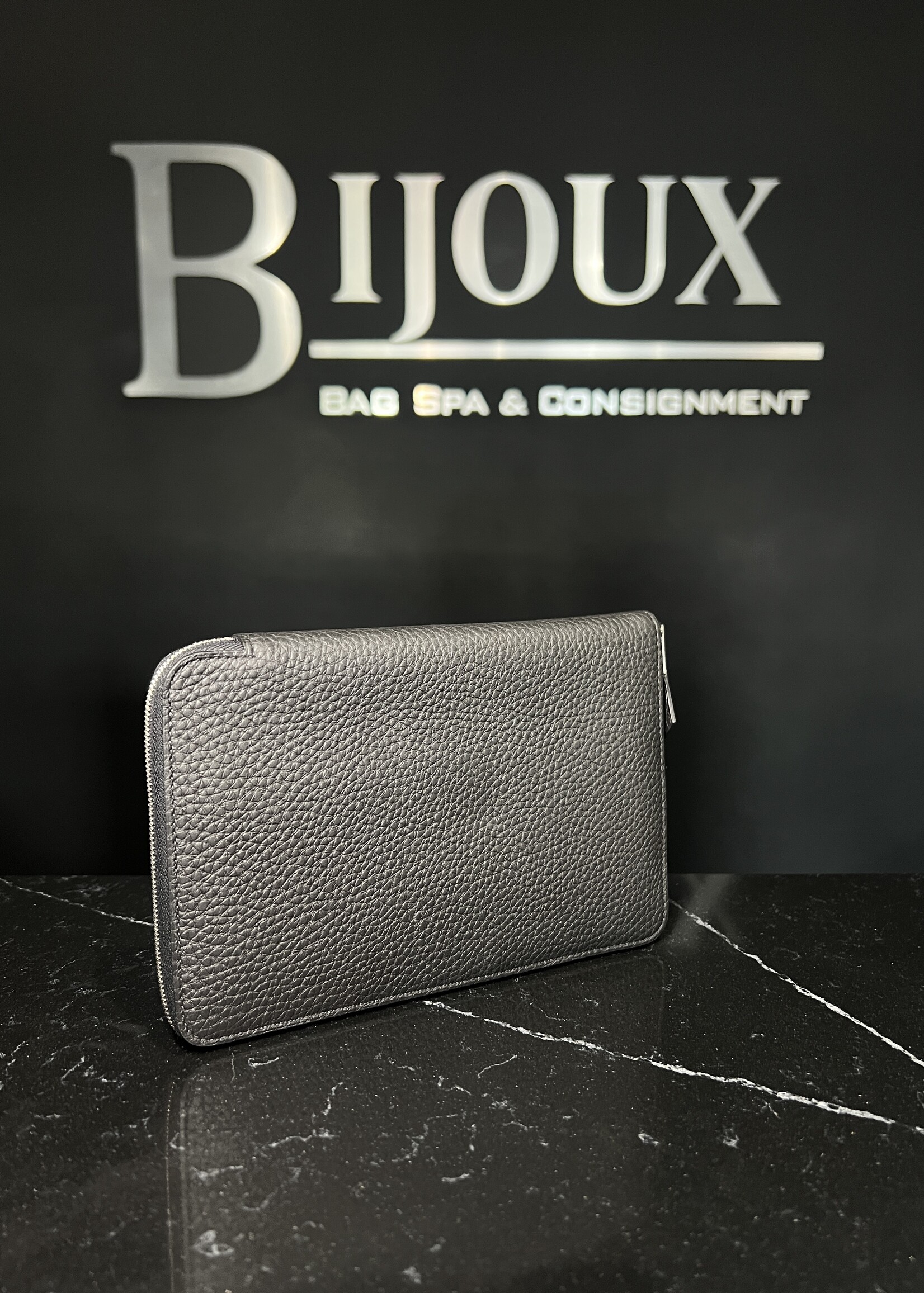 Hermes Hermes Black Large Clemence Wallet