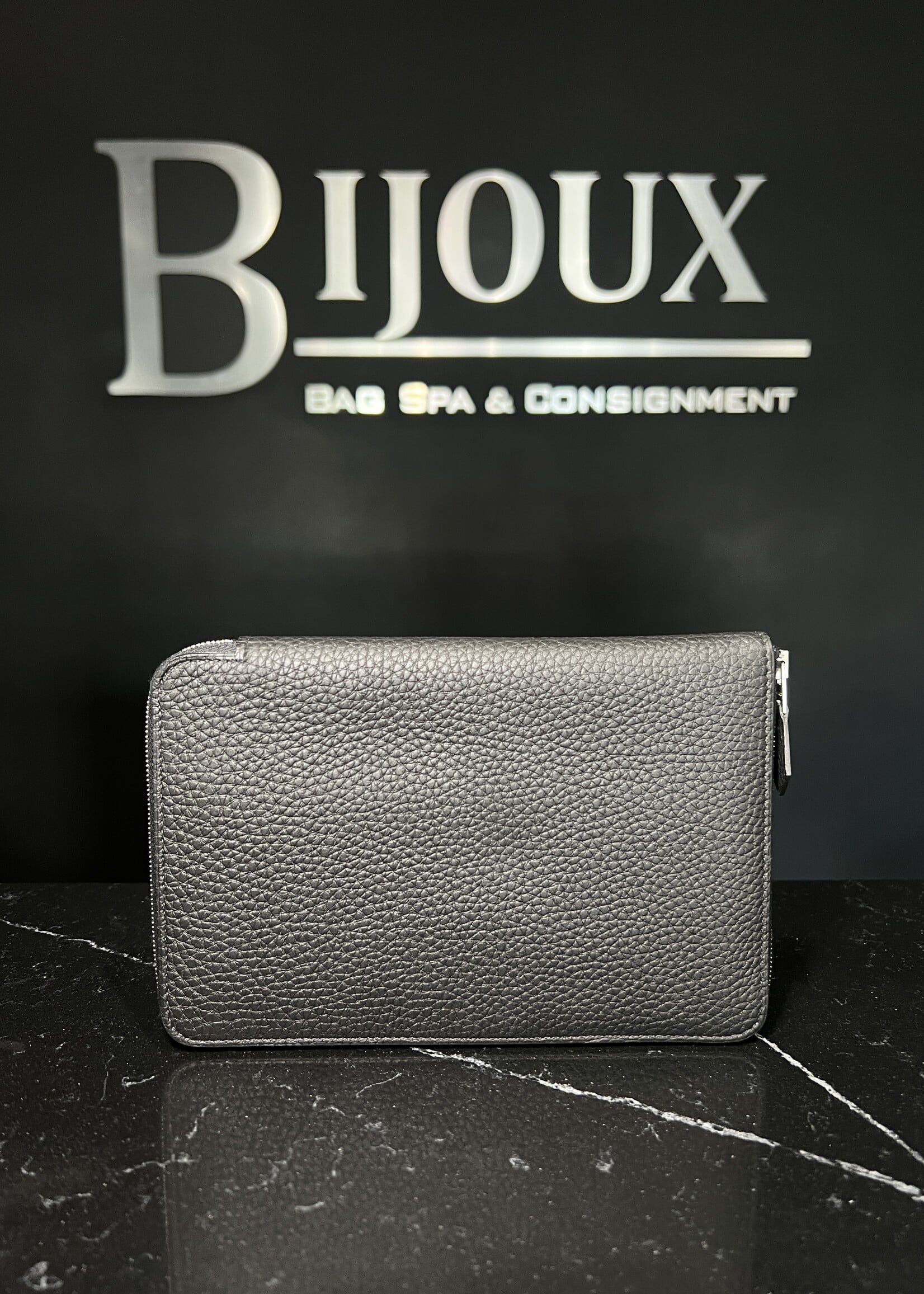 Hermes SOLD- Hermes Black Large Clemence Wallet