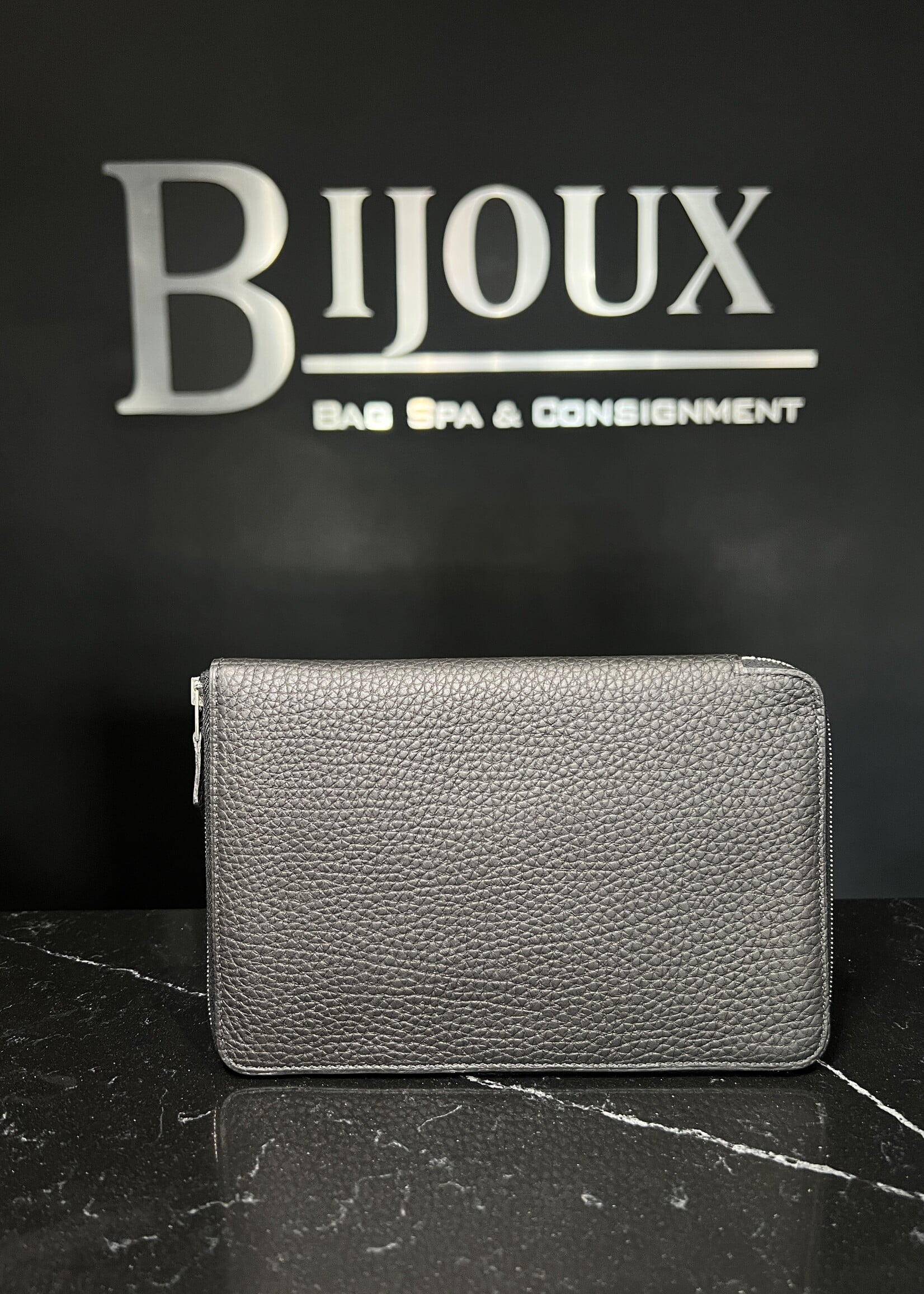 Hermes SOLD- Hermes Black Large Clemence Wallet