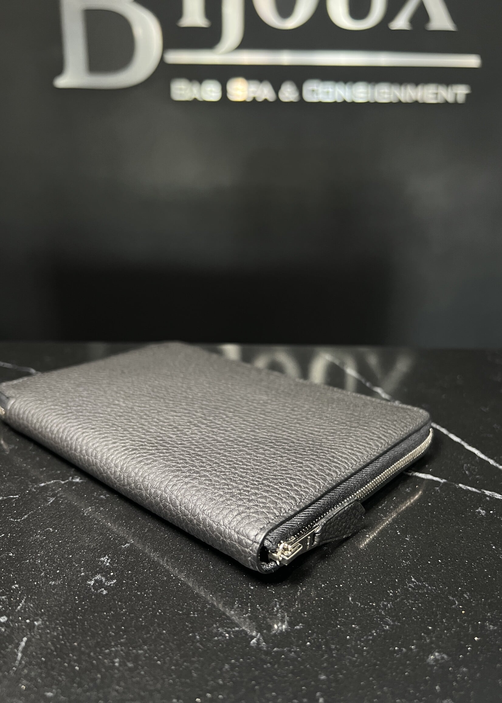 Hermes SOLD- Hermes Black Large Clemence Wallet