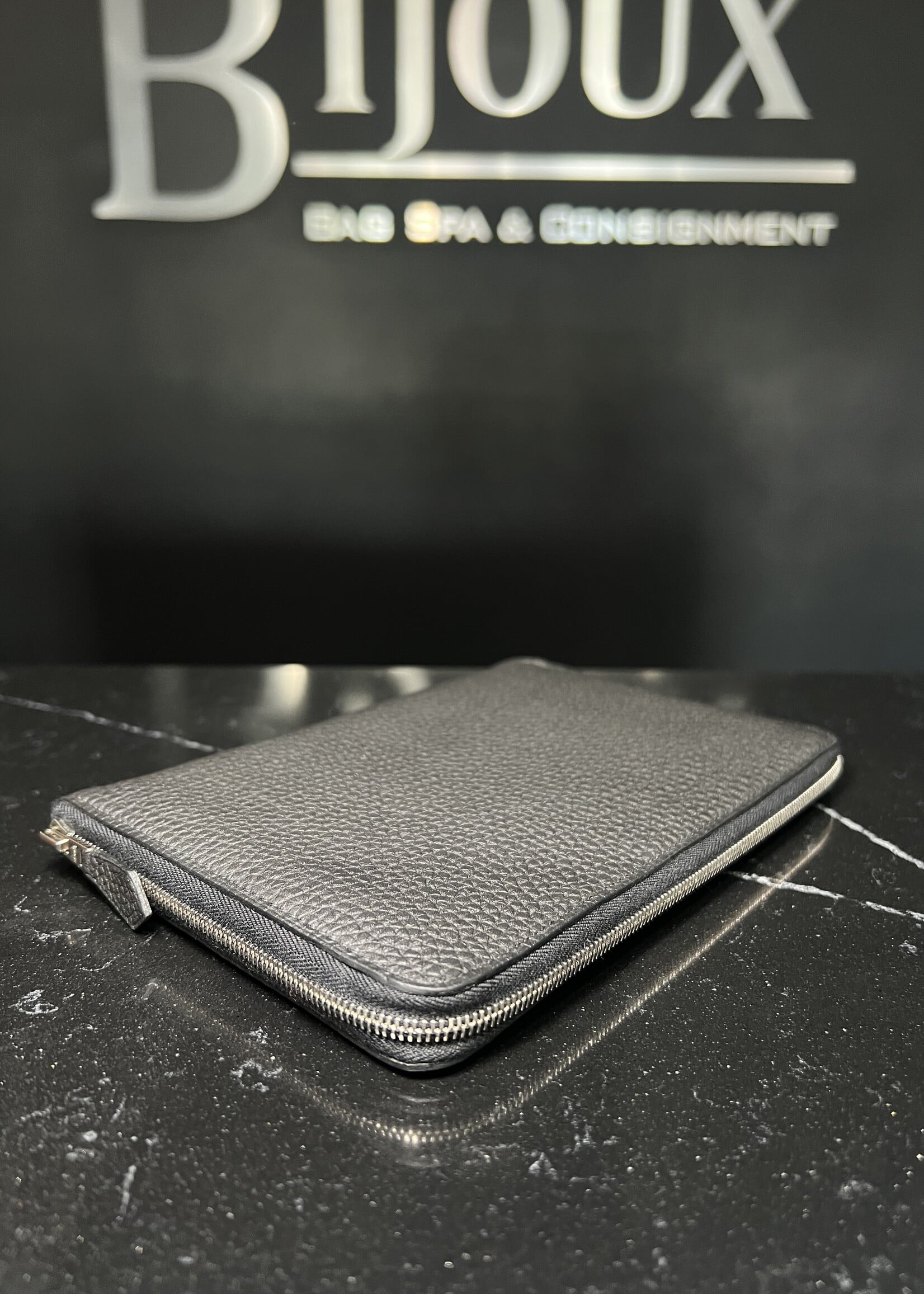 Hermes SOLD- Hermes Black Large Clemence Wallet