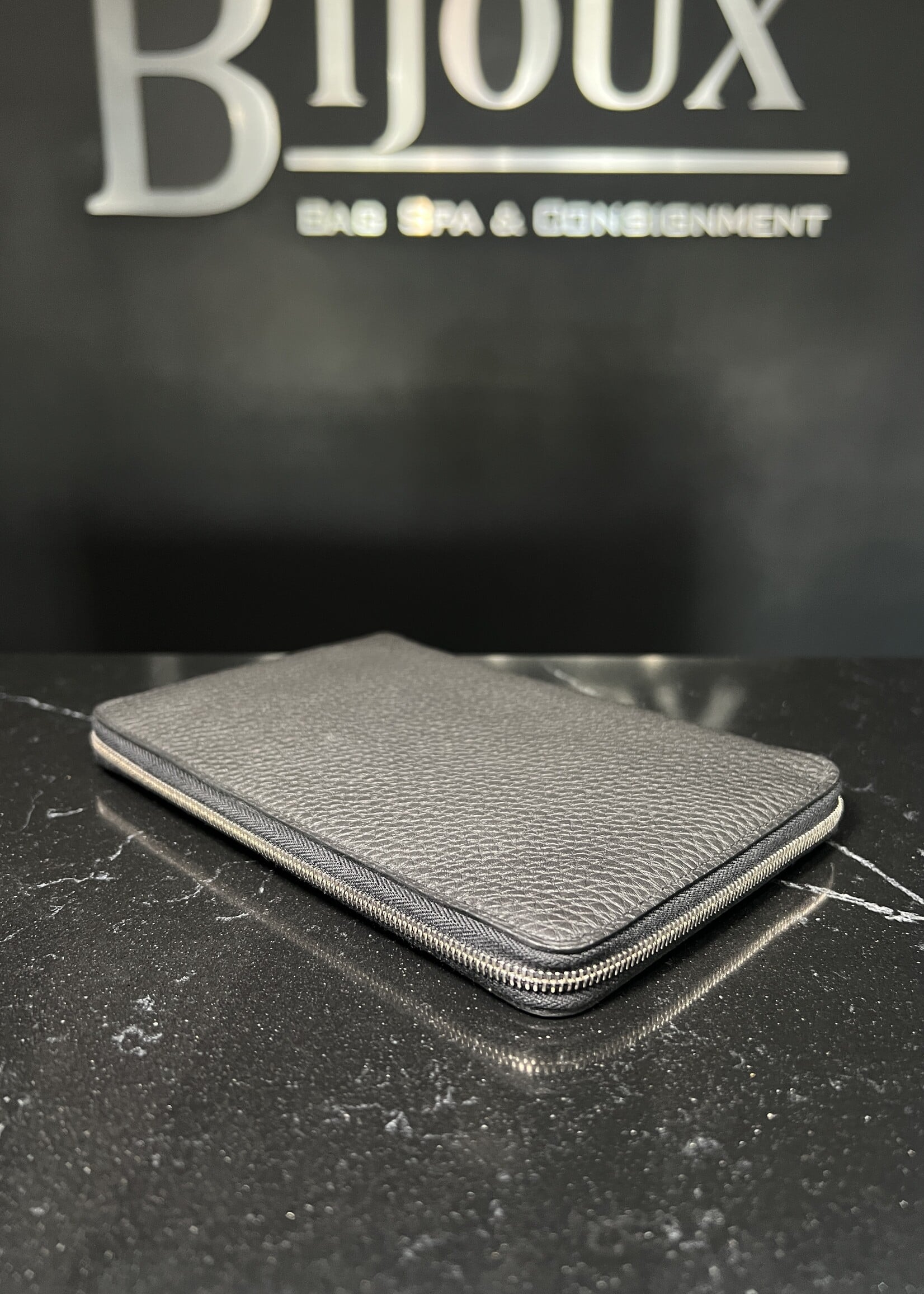 Hermes SOLD- Hermes Black Large Clemence Wallet