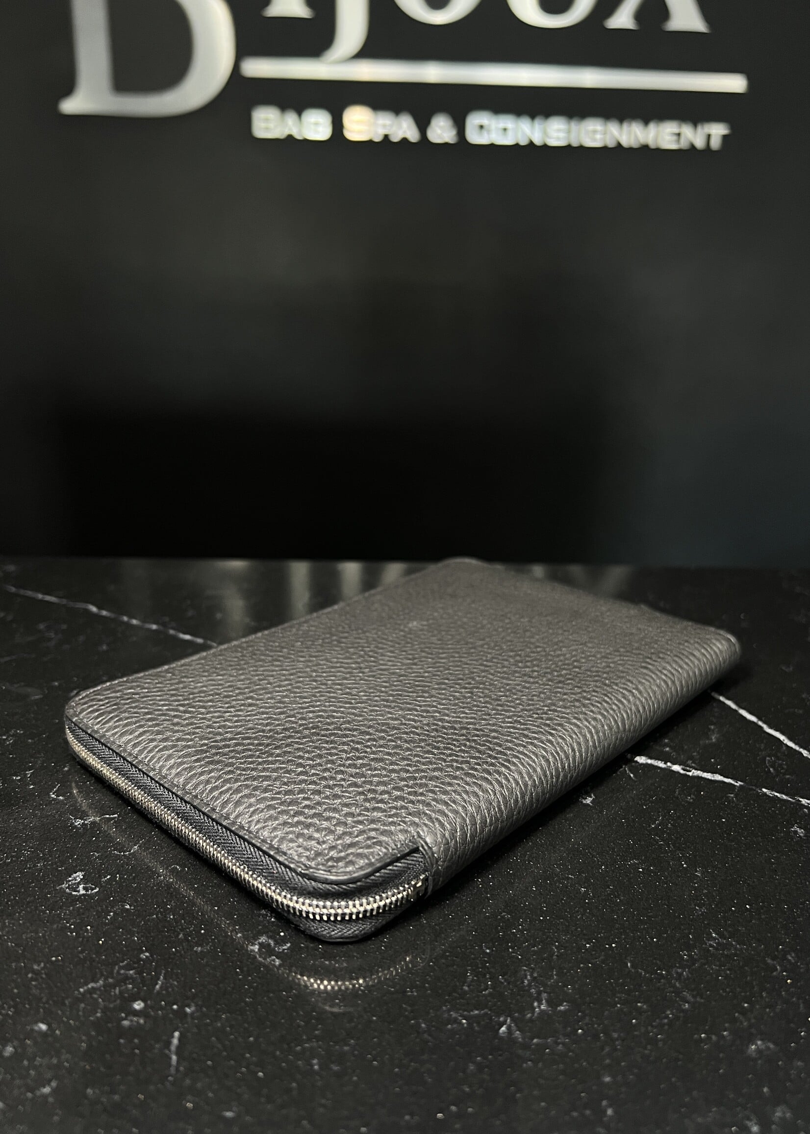 Hermes SOLD- Hermes Black Large Clemence Wallet