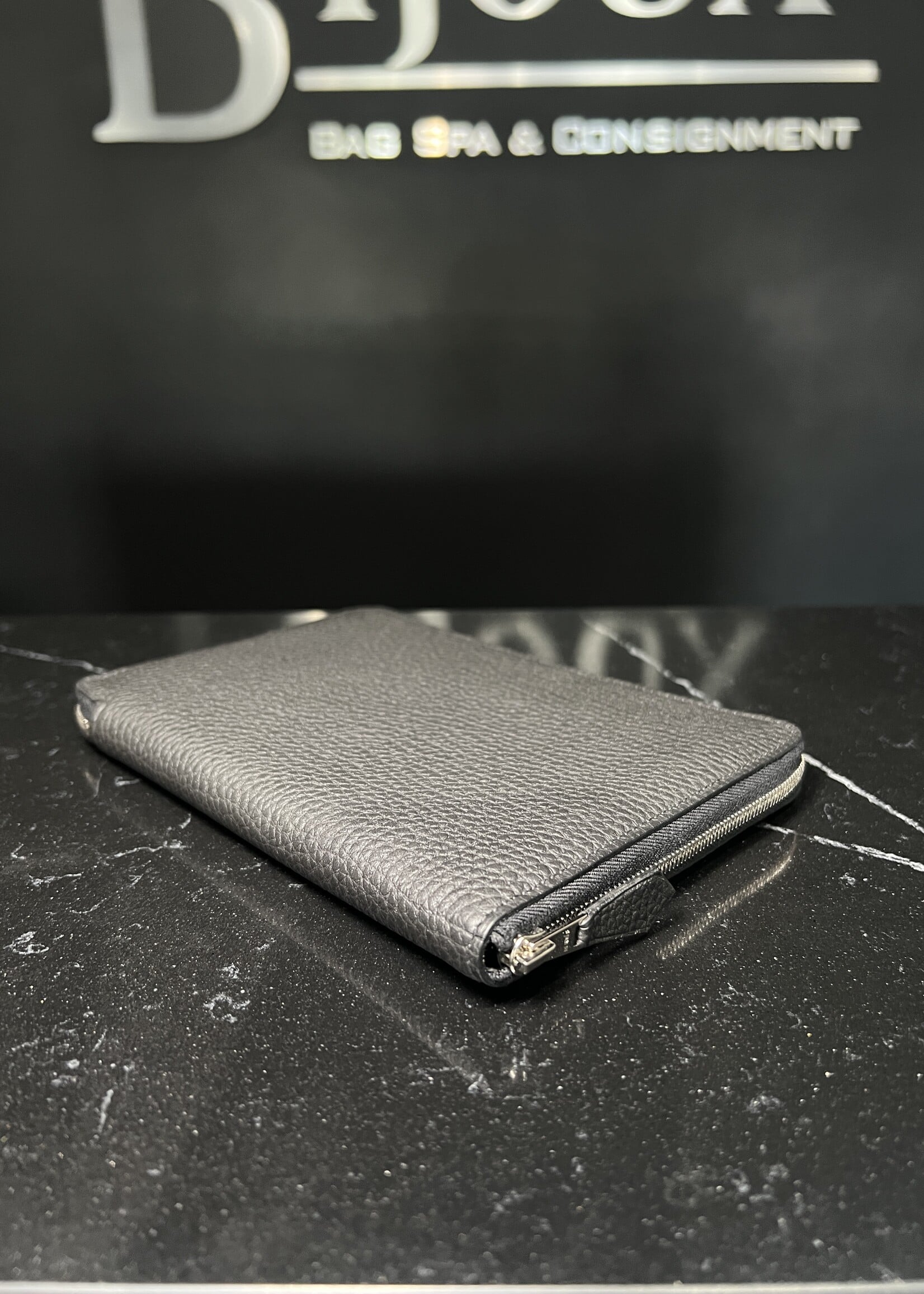Hermes SOLD- Hermes Black Large Clemence Wallet