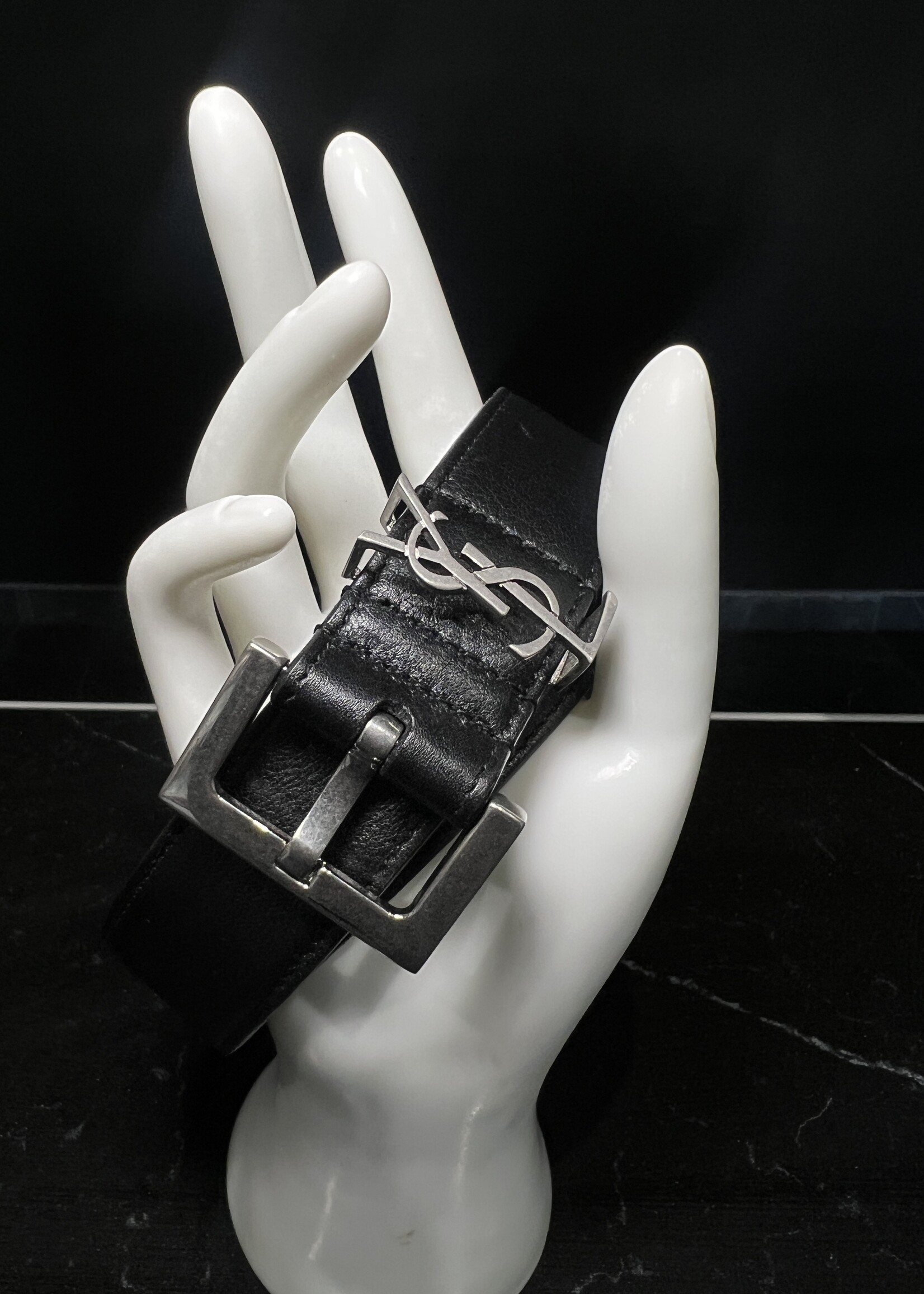 Saint Laurent Saint Laurent Cassandra Smooth Leather Belt