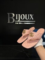 Gucci Gucci Nappa Charlotte Double G Marmont Thong  Pink Sandals - 38