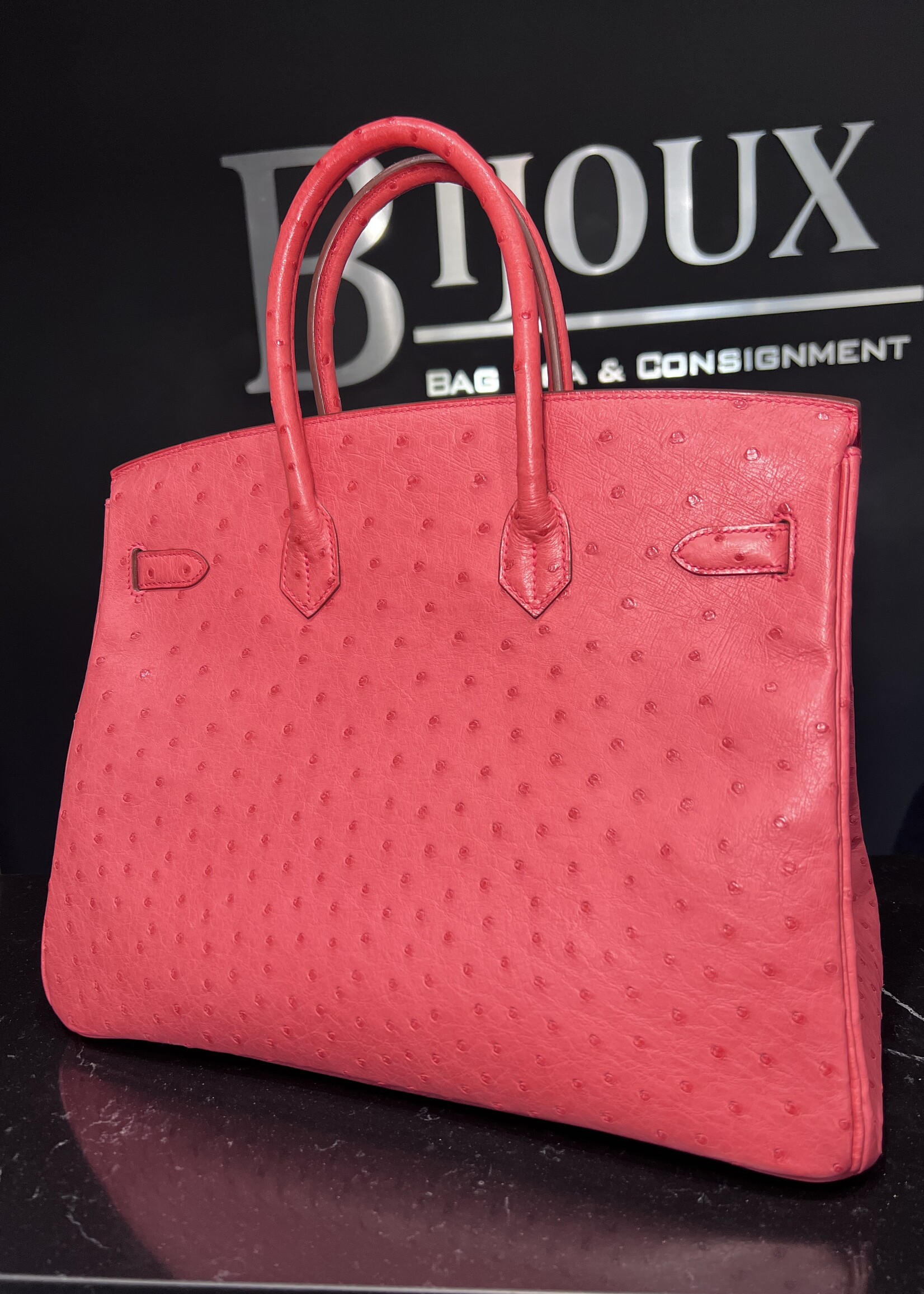 Hermes Hermes Ostrich Birkin 35 Bougainvillea