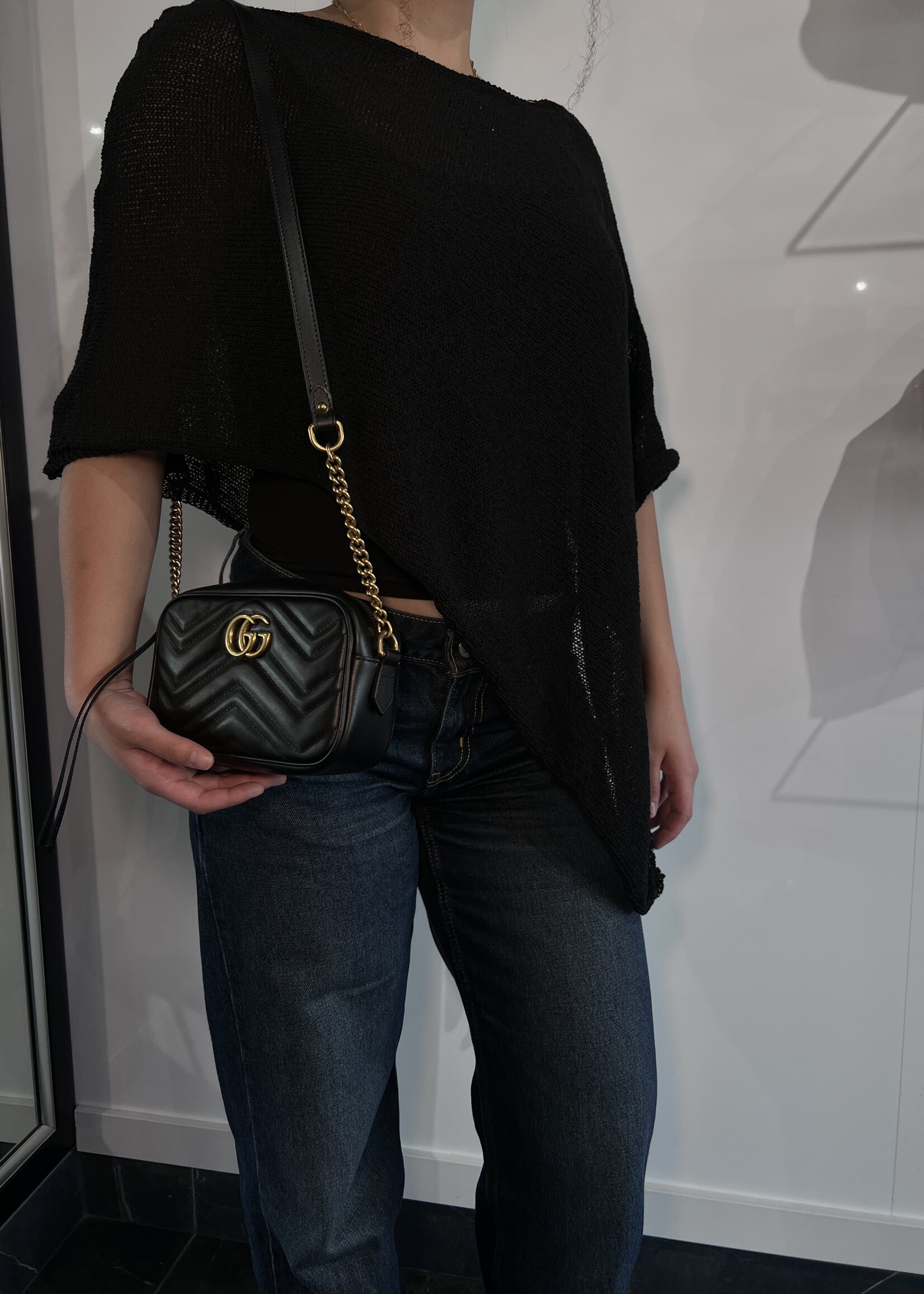 Gucci SOLD - Gucci Matelasse Mini GG Marmont Black Crossbody