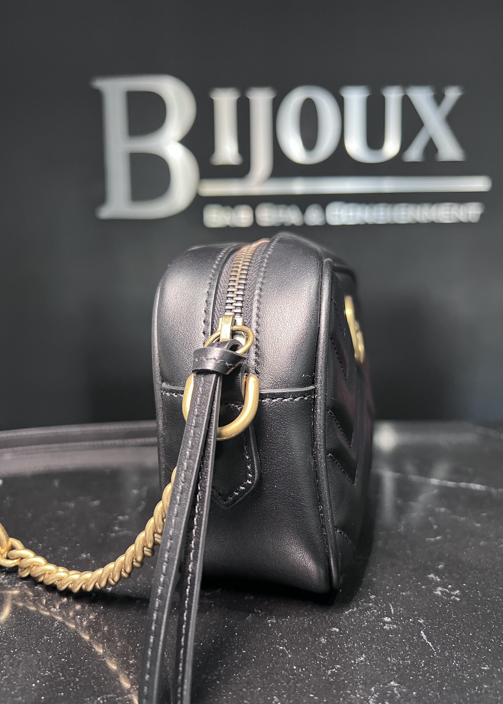 Gucci SOLD - Gucci Matelasse Mini GG Marmont Black Crossbody