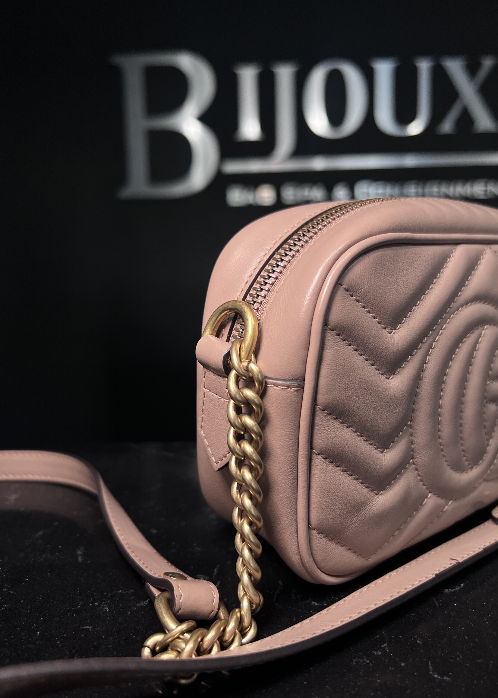 Gucci SOLD- Gucci Matelasse Mini GG Marmont Beige Crossbody