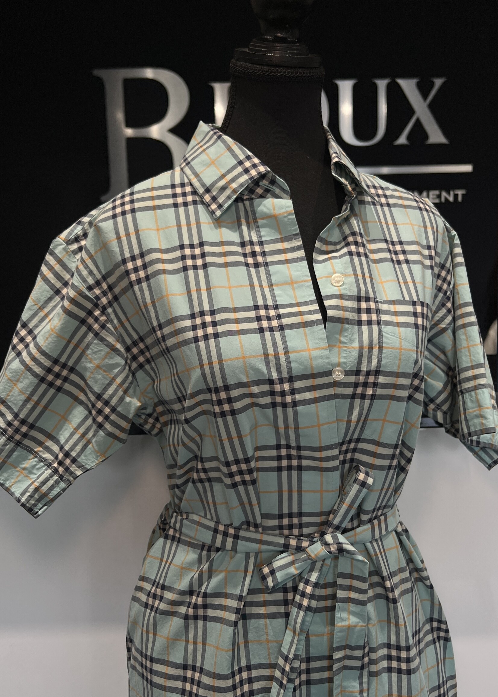 Burberry Burberry London Vintage Plaid Shirt Dress - US 2