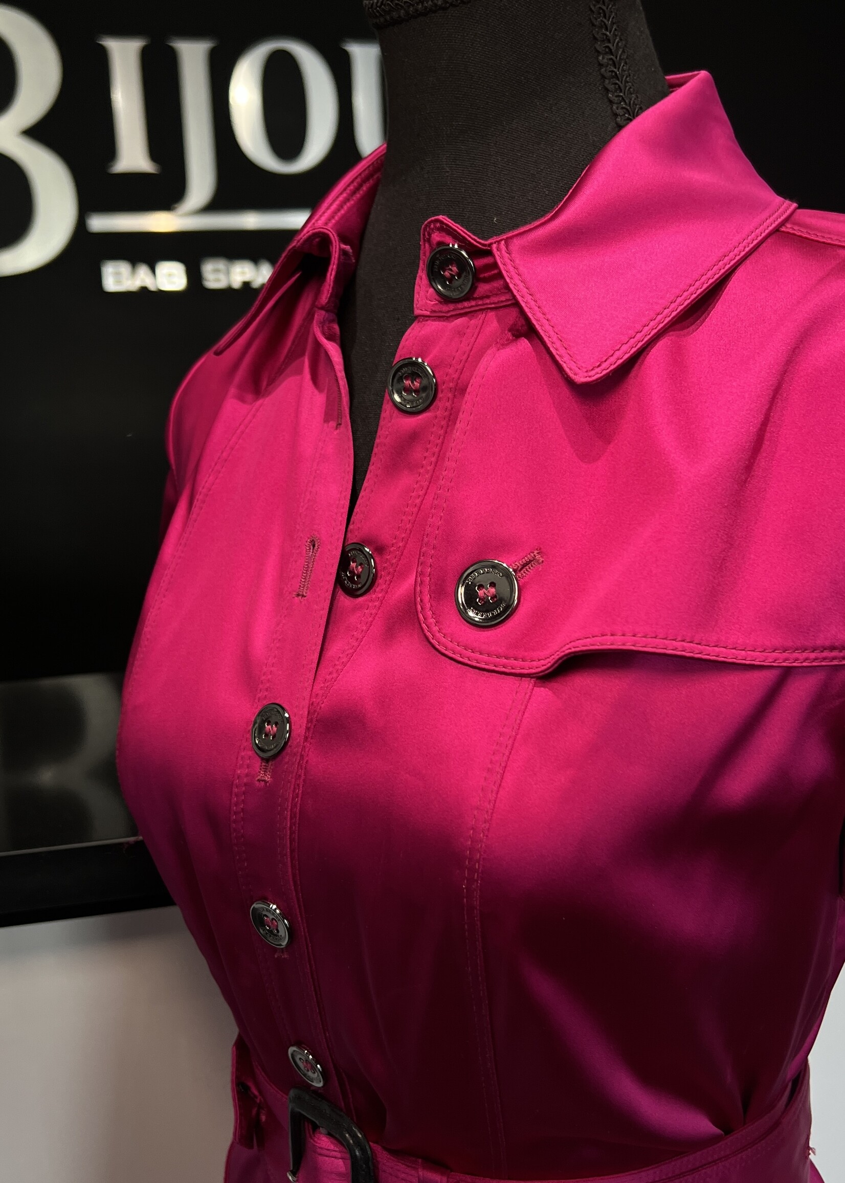 Burberry Burberry London Pink Acetate Belted Dress - US 6