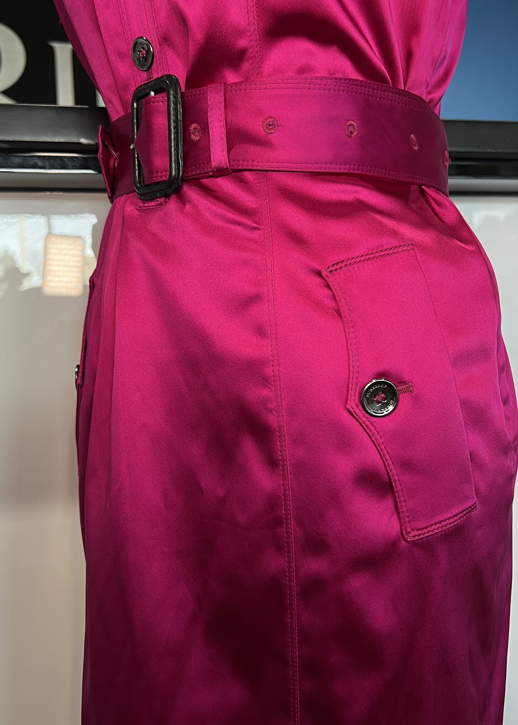 Burberry Burberry London Pink Acetate Belted Dress - US 6