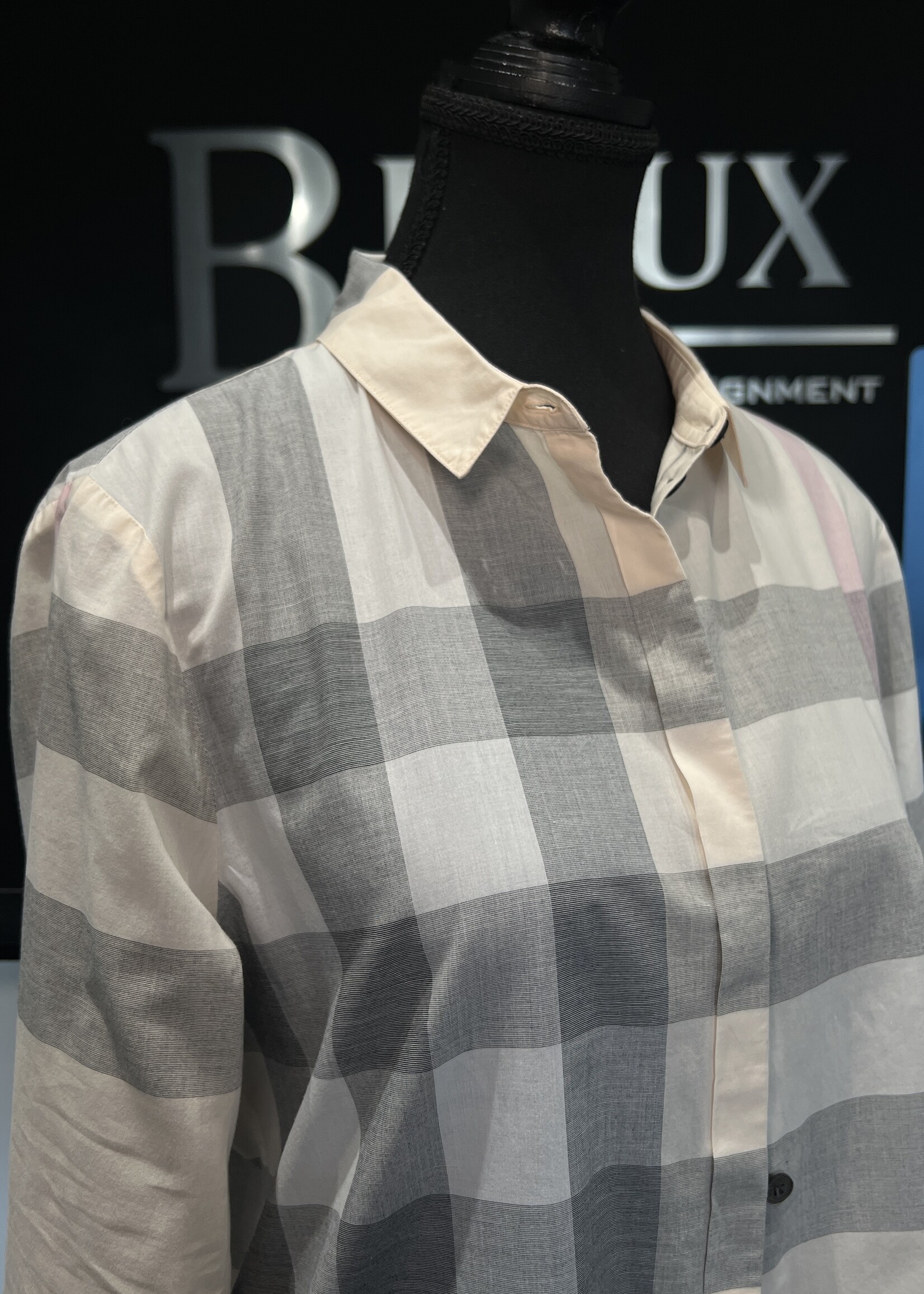 Burberry Burberry Beige Plaid Button Up - L