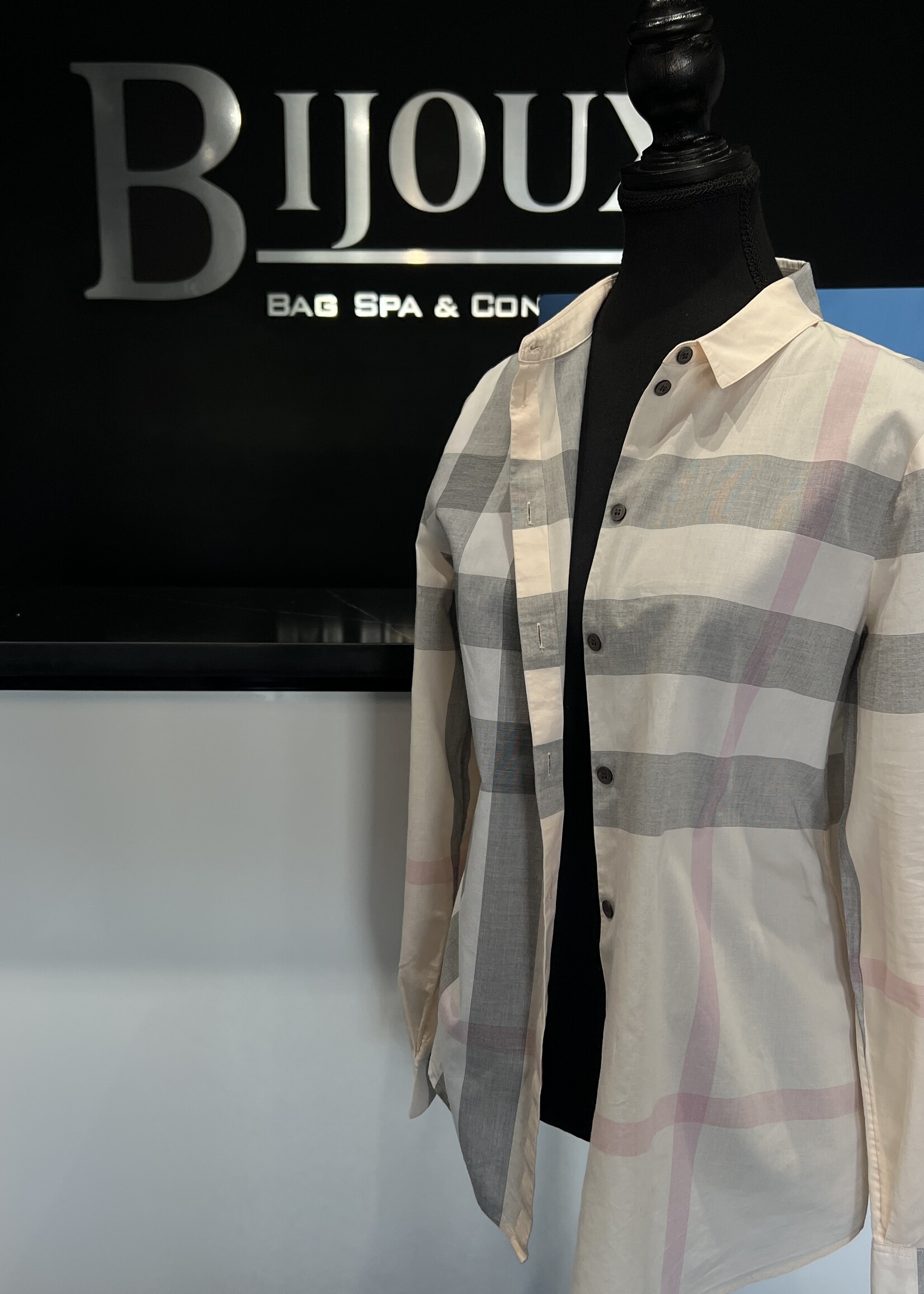Burberry Burberry Beige Plaid Button Up - L