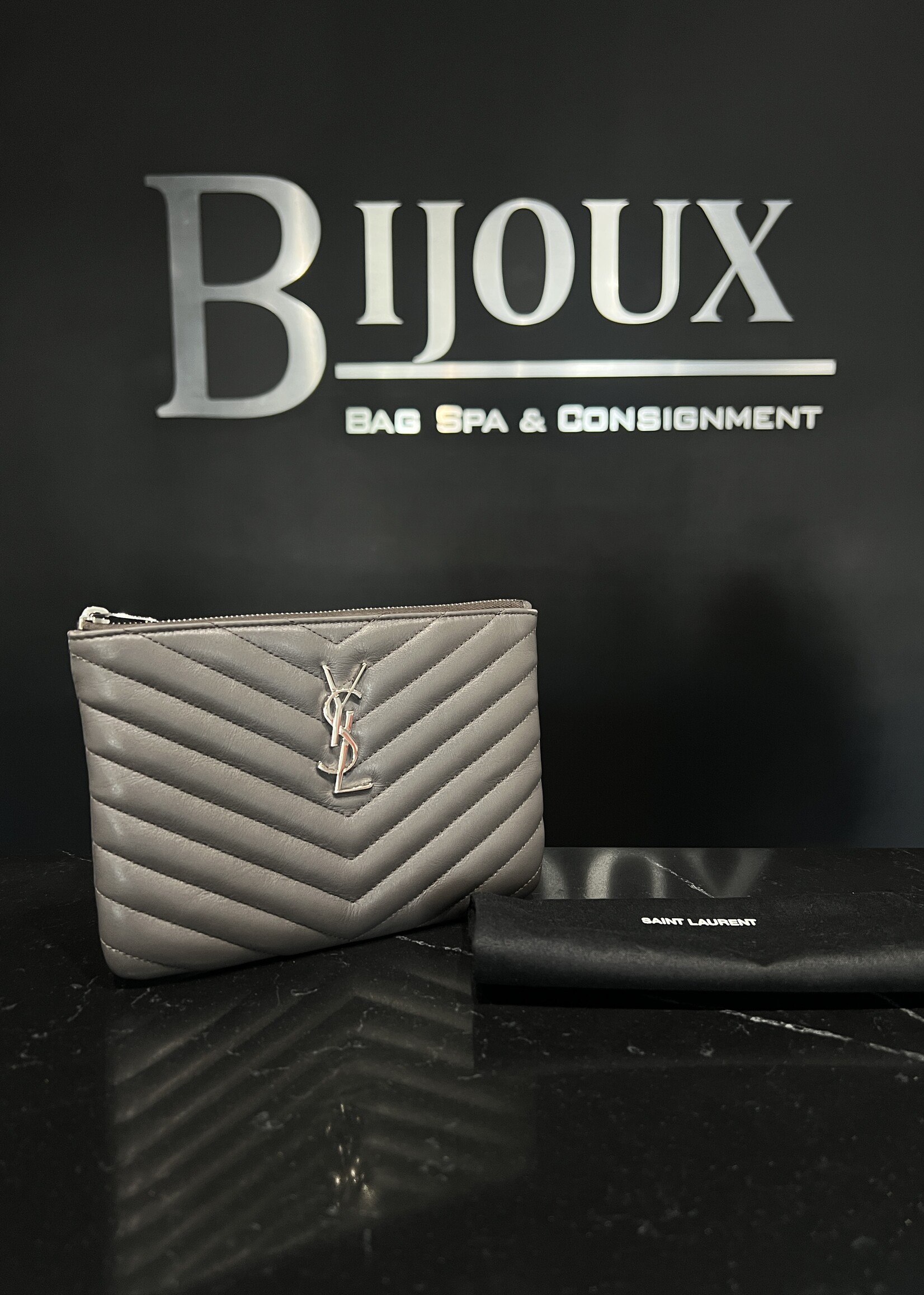 Saint Laurent SOLD- Saint Laurent Matelasse Zip Pouch
