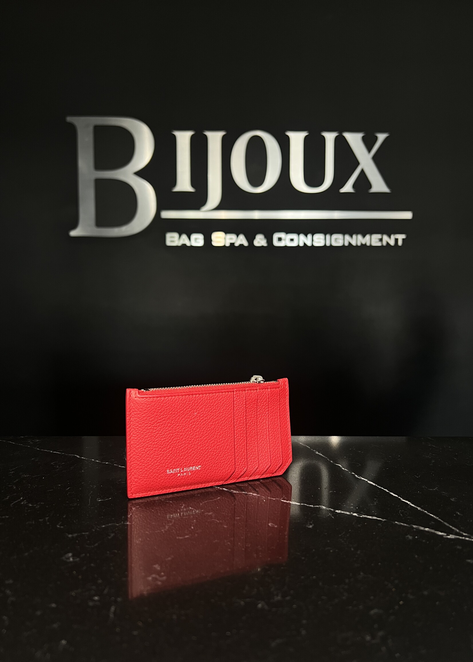 Saint Laurent Saint Laurent Red Fragaments Cardholder