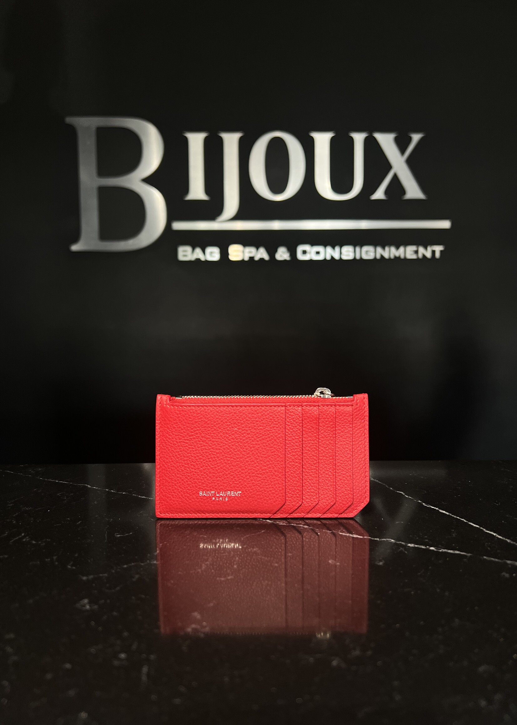 Saint Laurent Saint Laurent Red Fragaments Cardholder