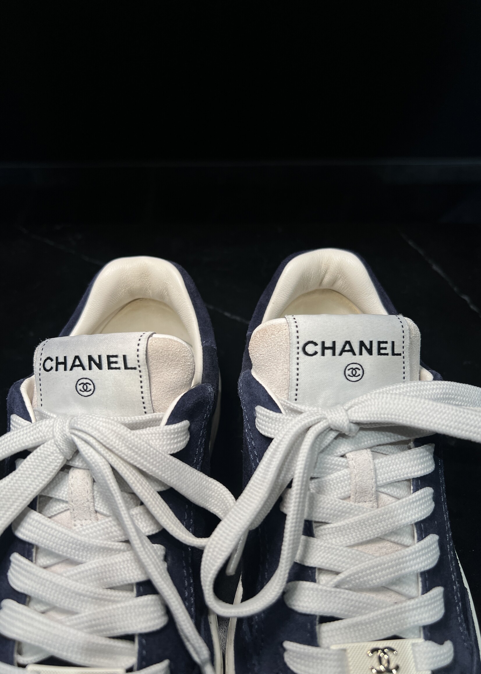 Chanel Chanel Navy Suede Sneakers 35.5