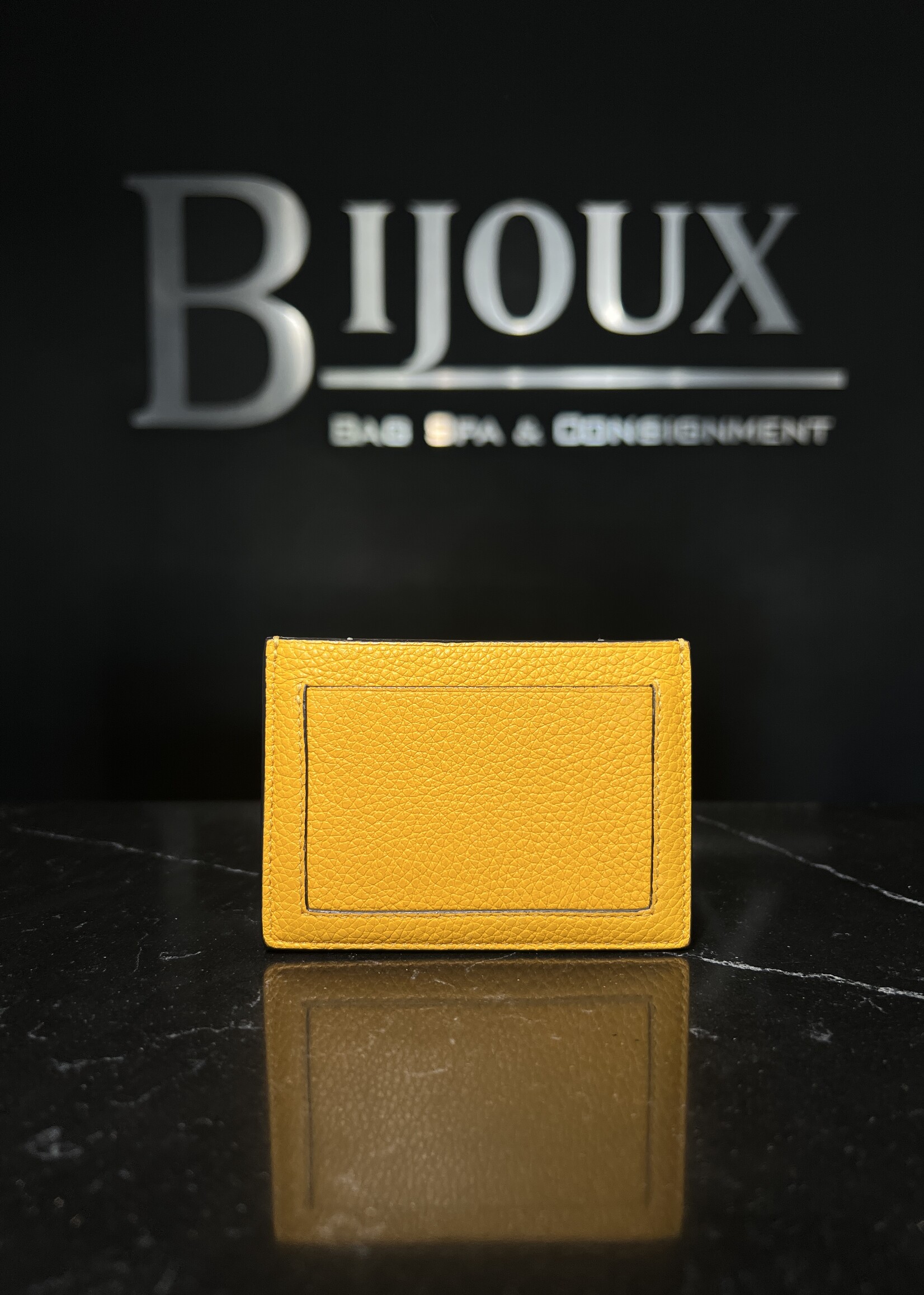 Celine Celine Yellow Grained Calfskin Cardholder