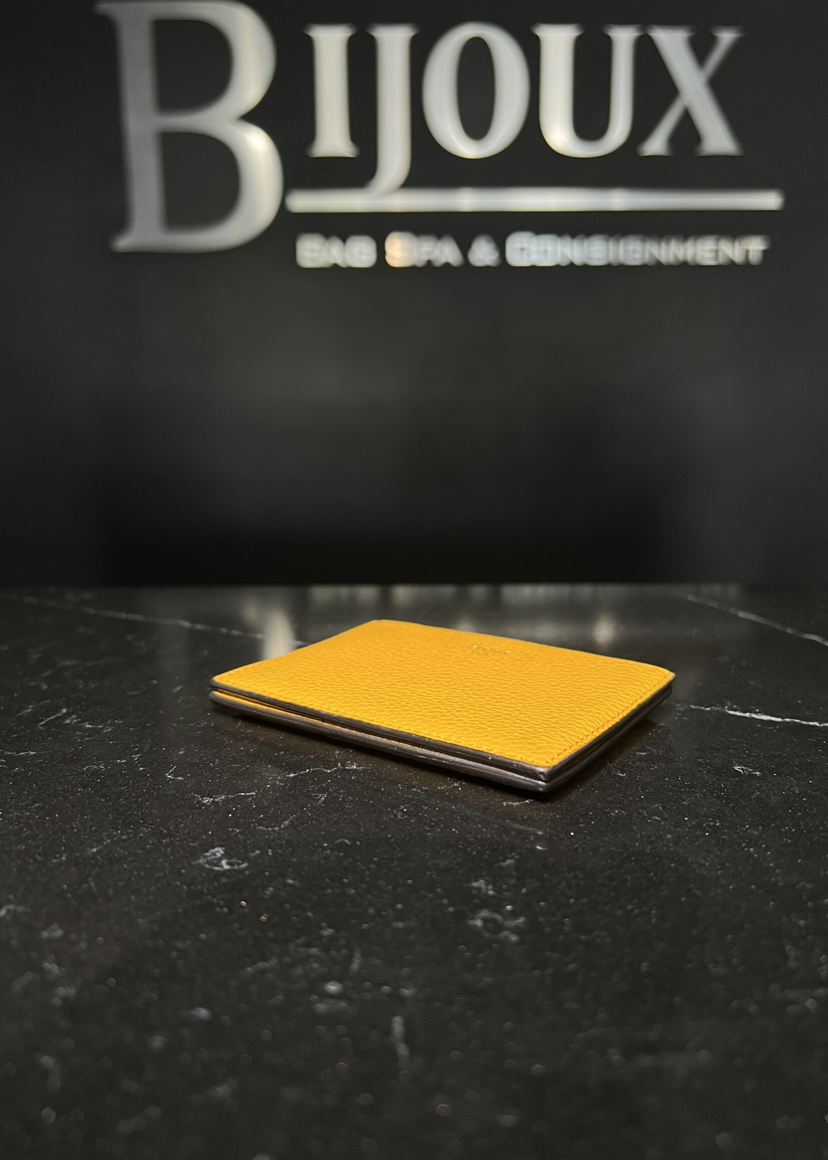 Celine Celine Yellow Grained Calfskin Cardholder