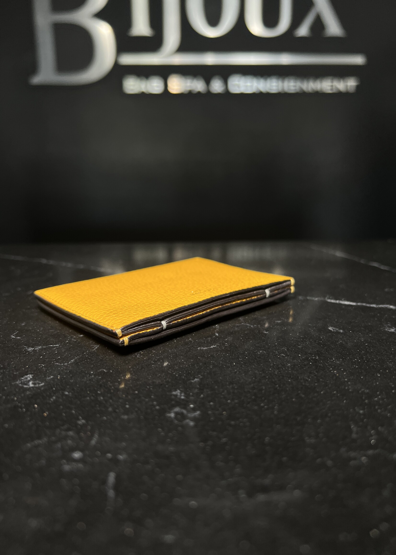 Celine Celine Yellow Grained Calfskin Cardholder