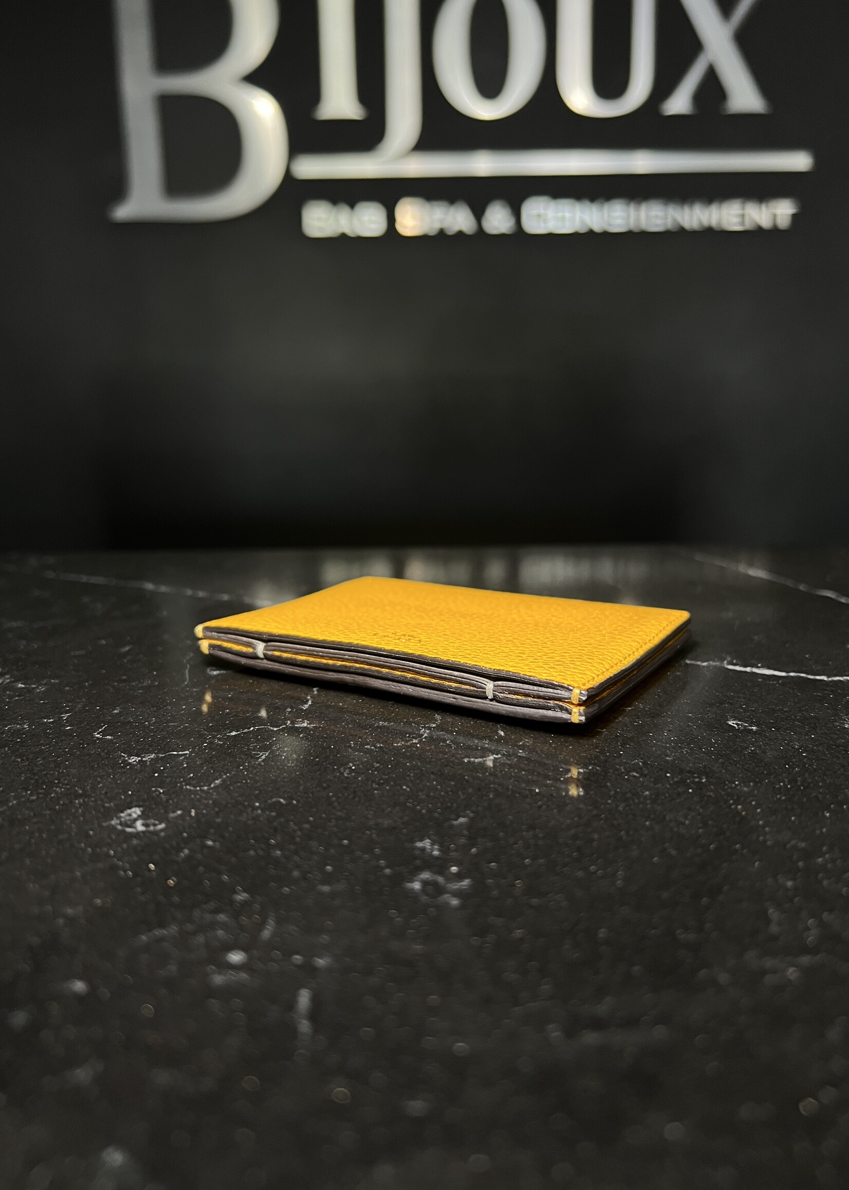 Celine Celine Yellow Grained Calfskin Cardholder