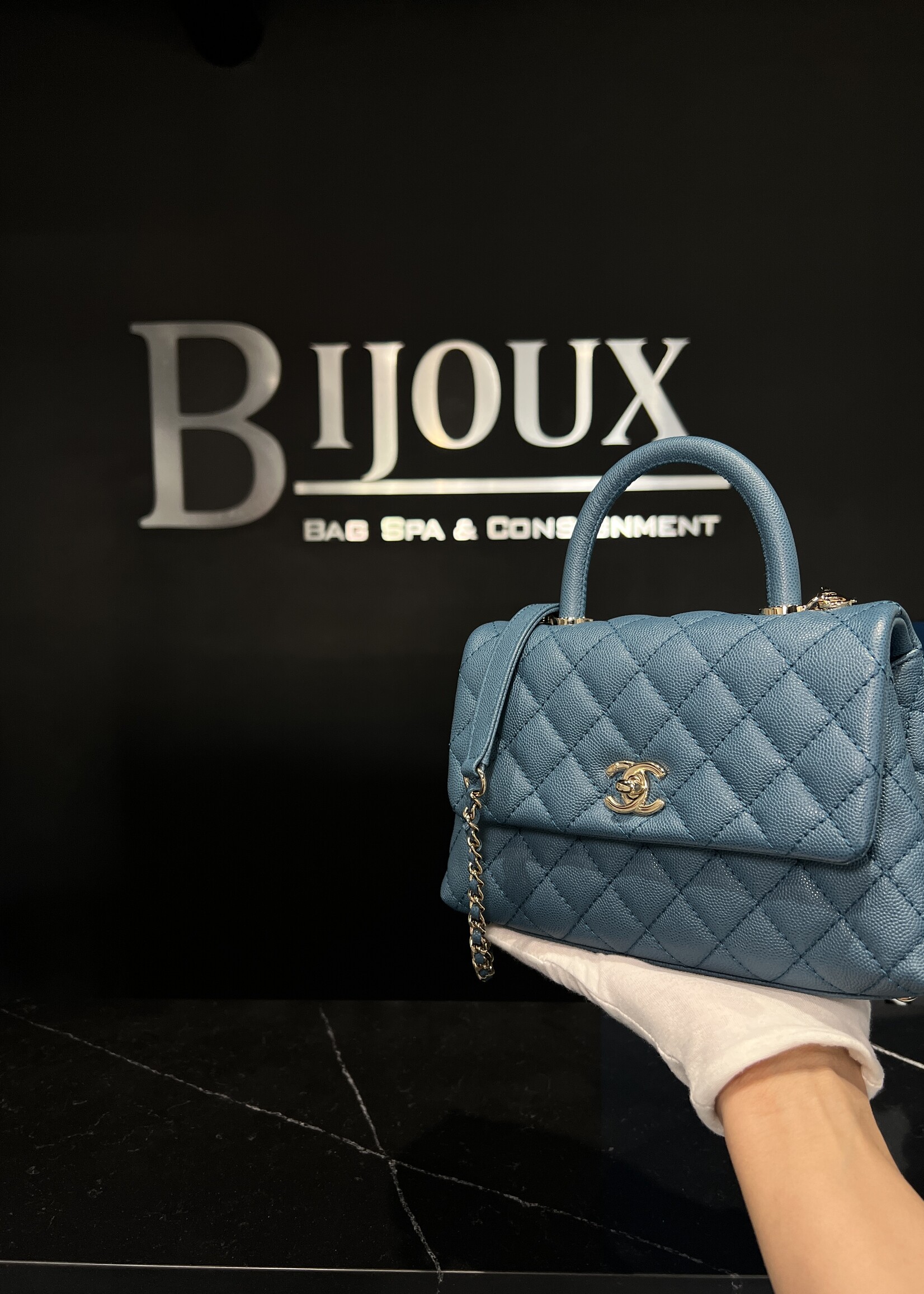 Chanel Chanel Small Coco Handle Blue