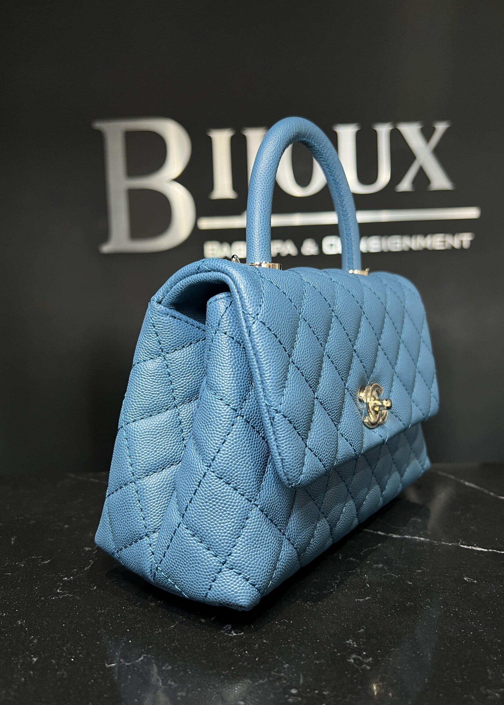 Chanel Chanel Small Coco Handle Blue