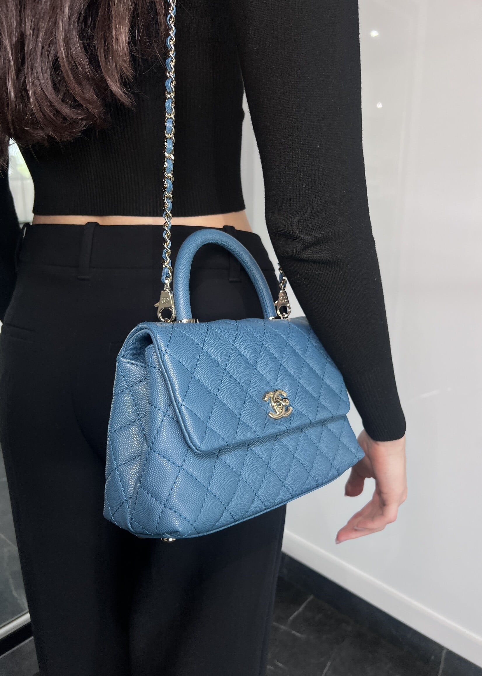 Chanel Chanel Small Coco Handle Blue