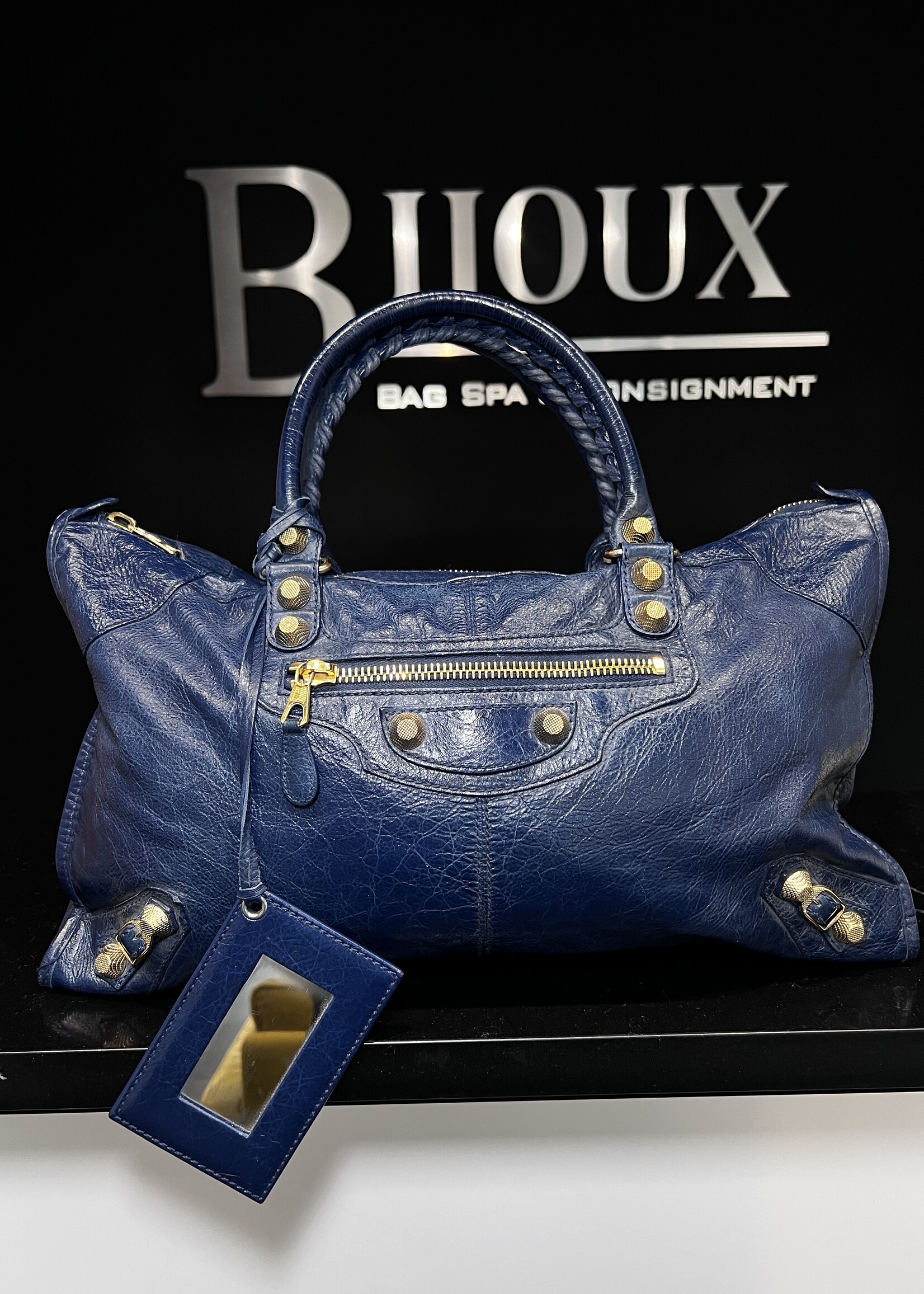 Balenciaga Balenciaga Agneau Giant Blue City Bag