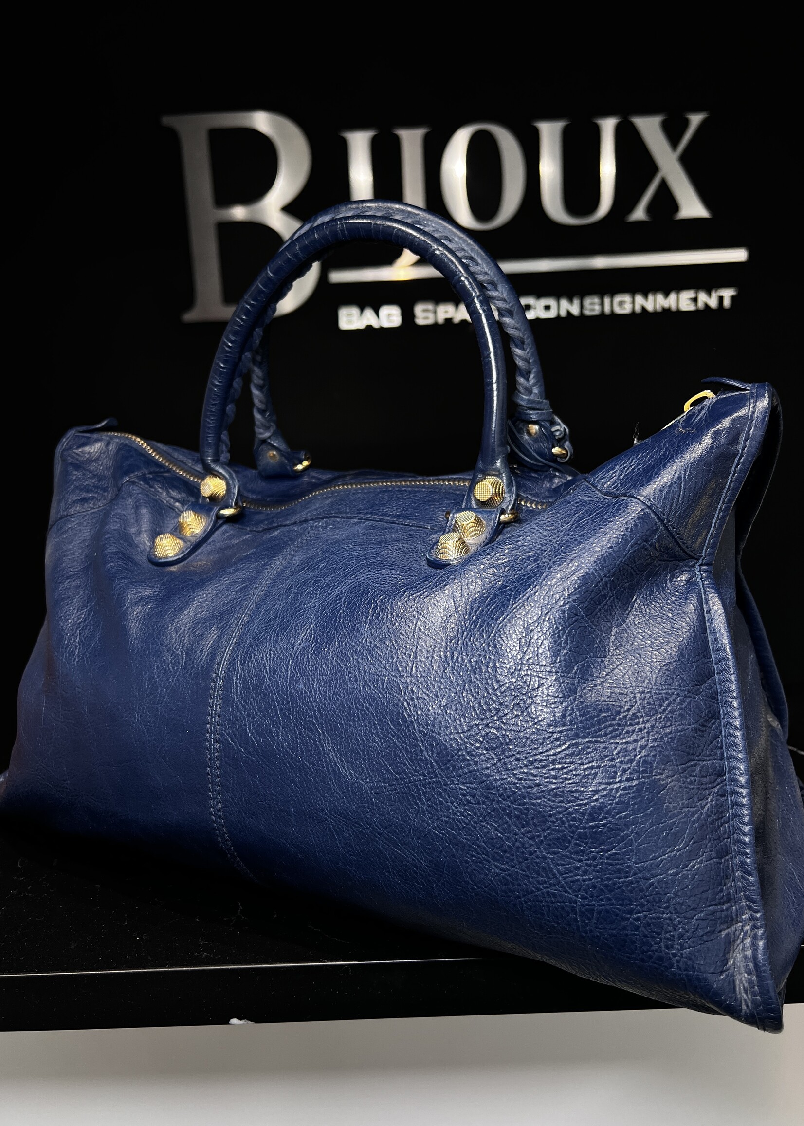 Balenciaga Balenciaga Agneau Giant Blue City Bag