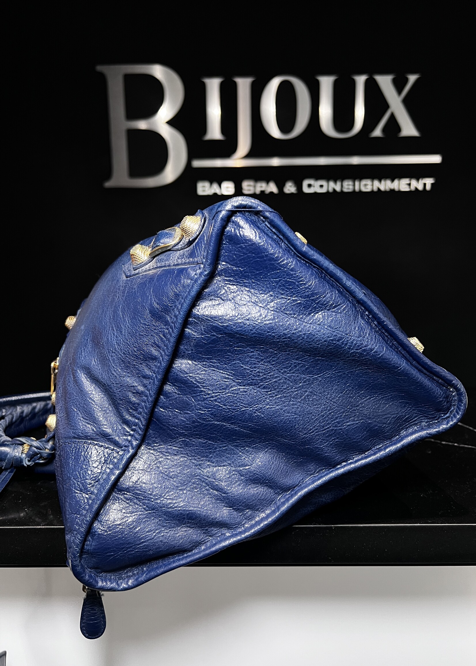 Balenciaga Balenciaga Agneau Giant Blue City Bag