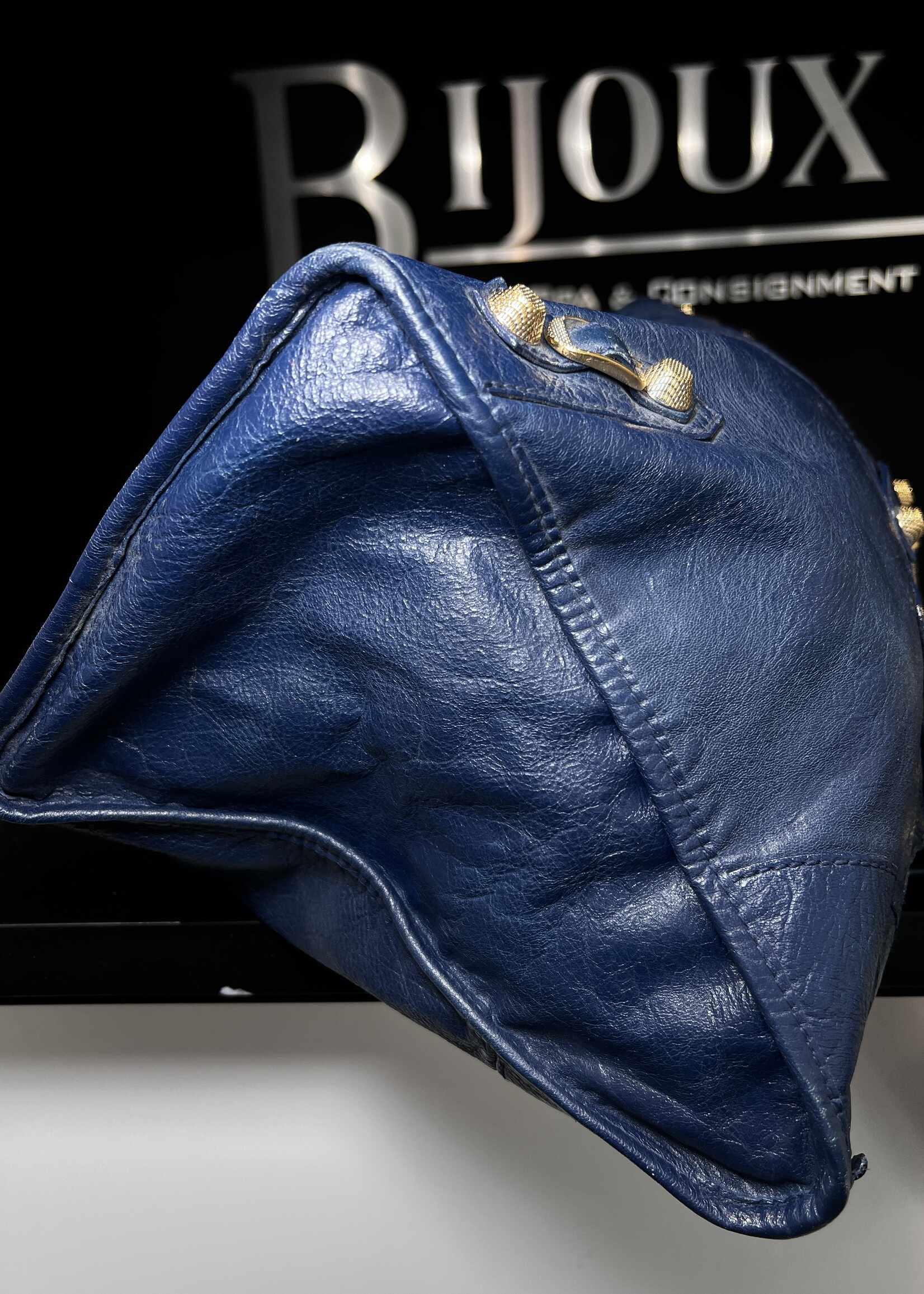 Balenciaga Balenciaga Agneau Giant Blue City Bag