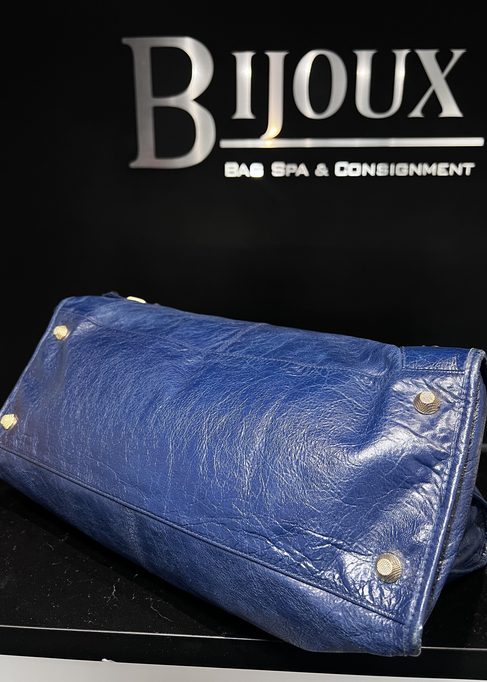 Balenciaga Balenciaga Agneau Giant Blue City Bag