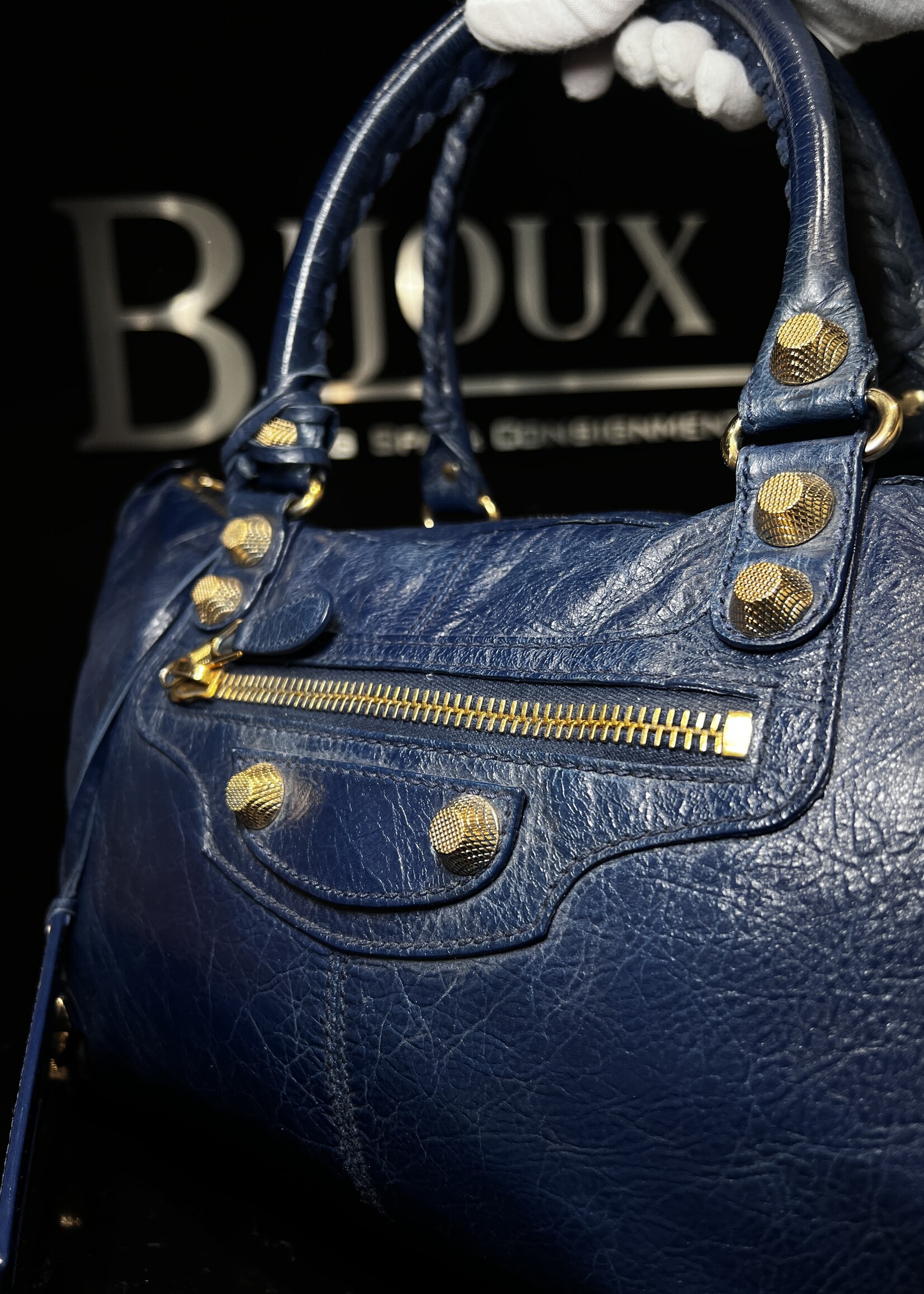 Balenciaga Balenciaga Agneau Giant Blue City Bag