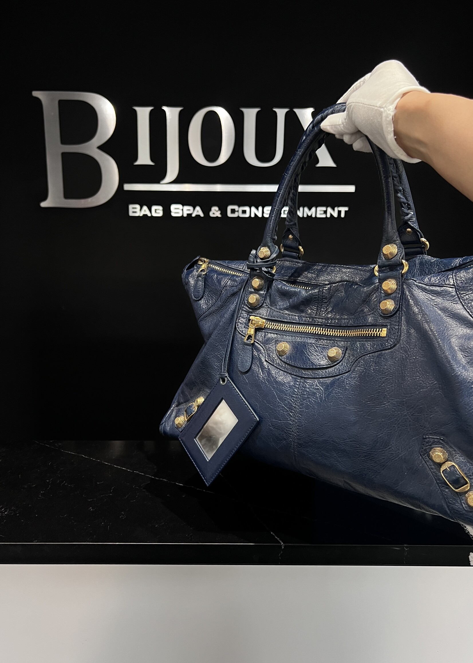 Balenciaga Balenciaga Agneau Giant Blue City Bag