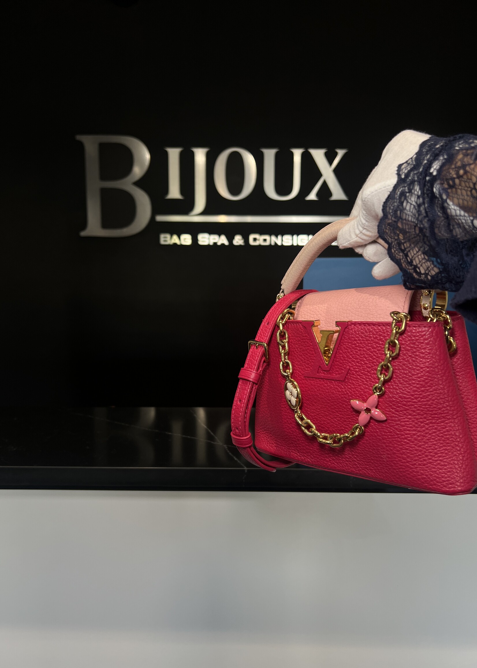 Louis Vuitton Louis Vuitton Rose Pondicherry Mini Capucines  Bag