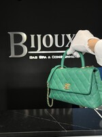 Chanel Chanel Small Coco Handle Caviar Green