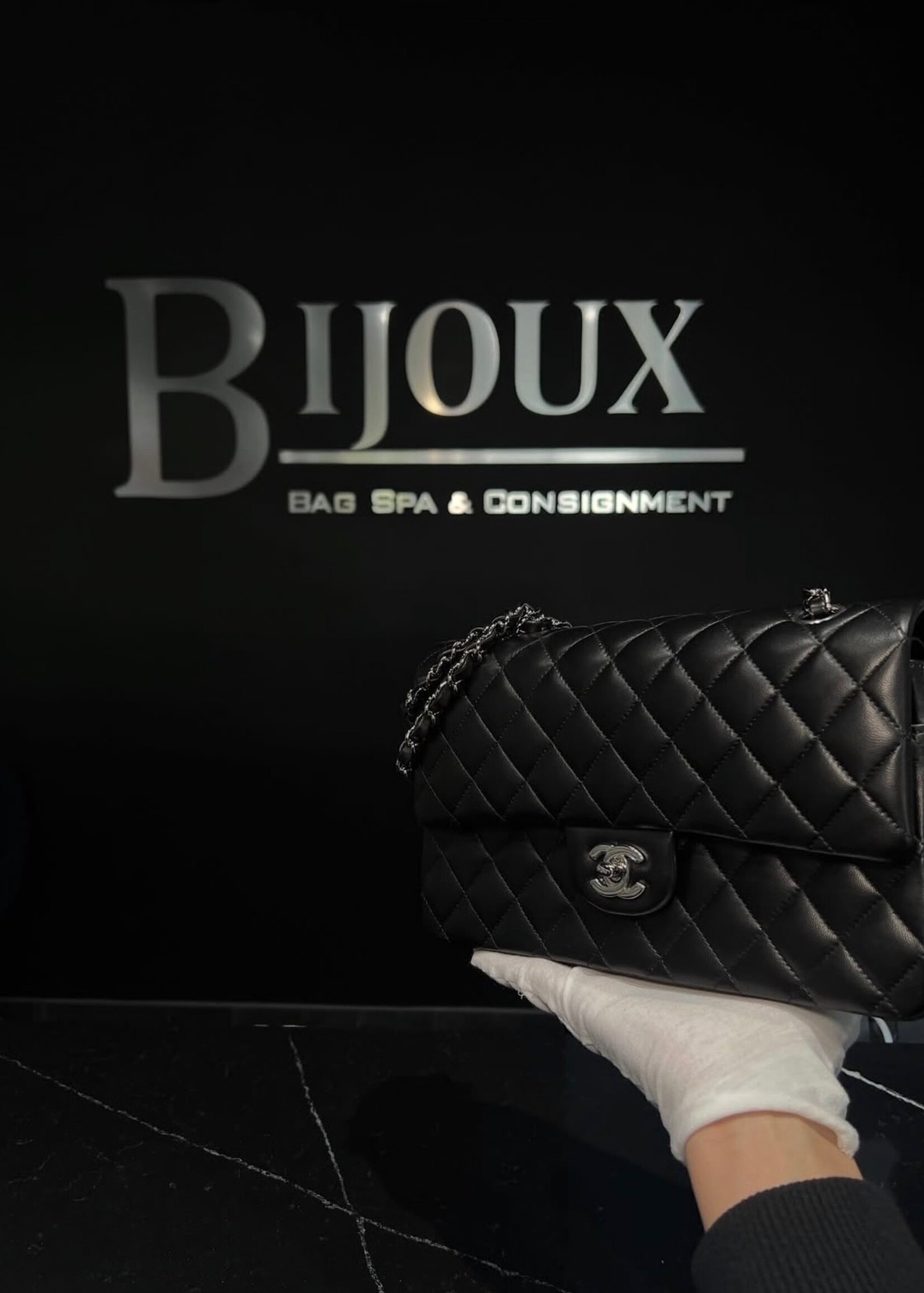 Chanel Chanel Lambskin Medium Double Flap Black SHW